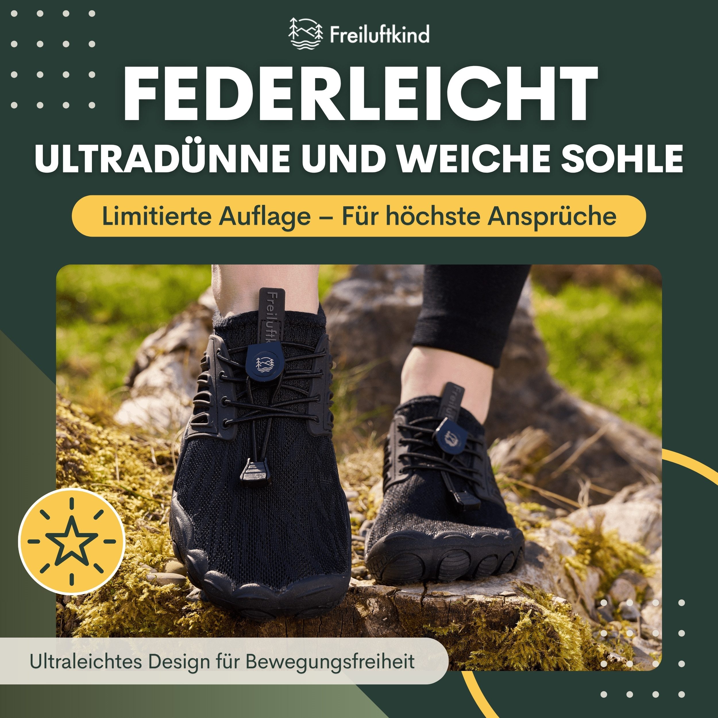 Freiluftkind Das Original – Tokai rutschfester Barfußschuh Schnellverschluss – Bild 3 von 5