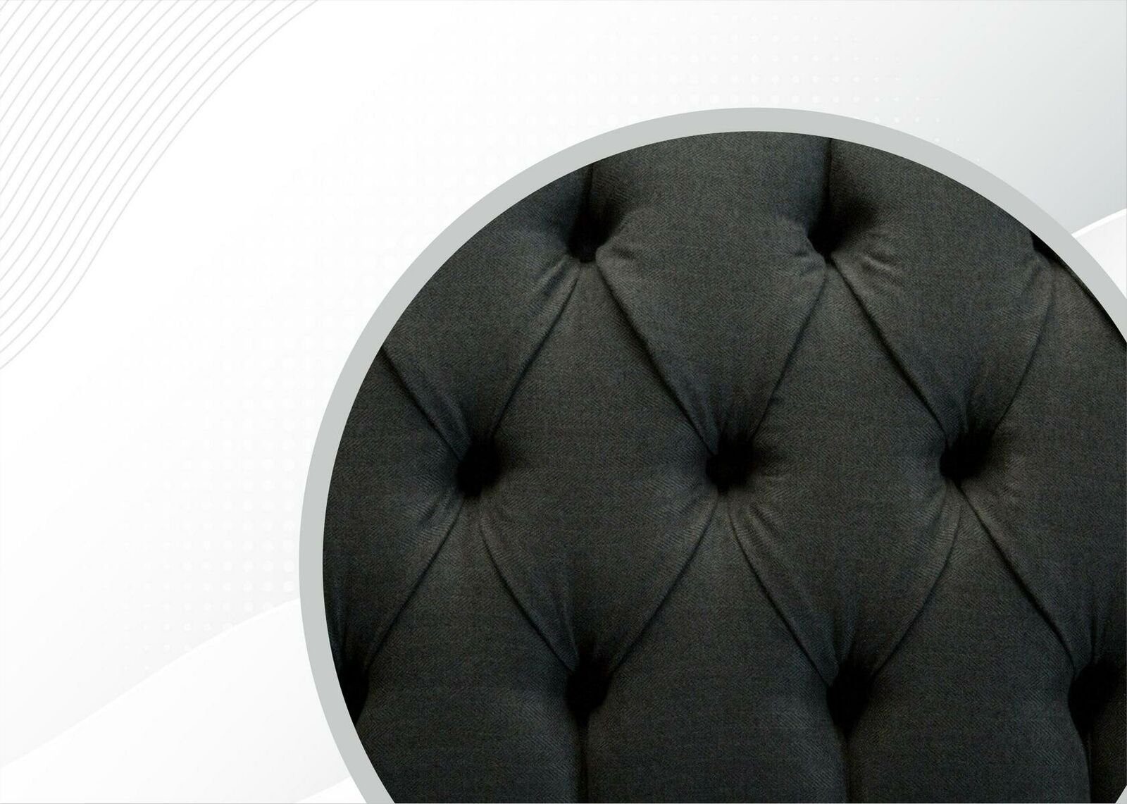 JVmoebel Chesterfield-Sofa Dreisitzer Made Couch Sofas Chesterfield in Moderner Grauer Design Europe Neu