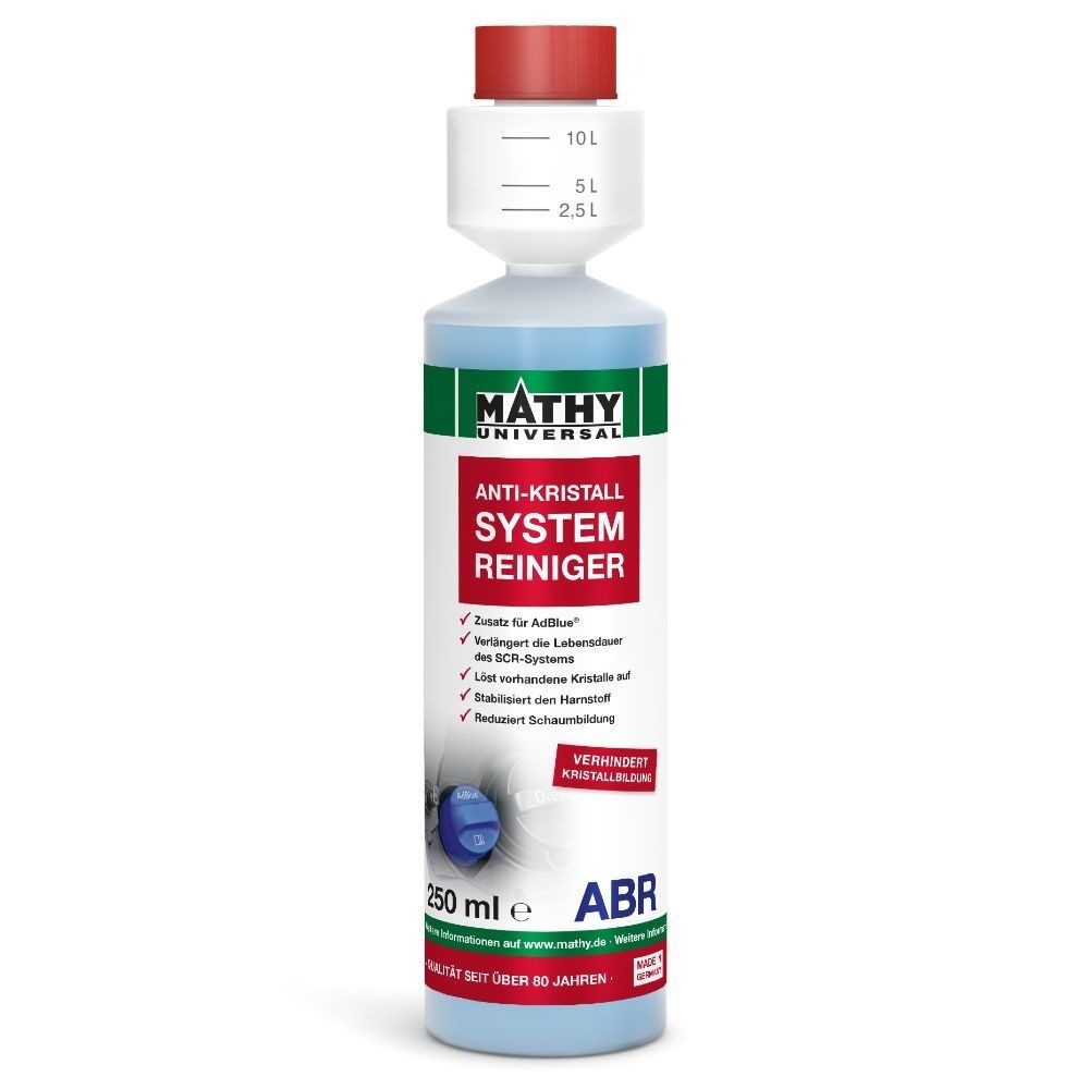 MATHY Diesel-Additiv MATHY-ABR Anti-Kristall-Systemreiniger 250 ml, 0,25 l, (1-St) Reinigt das SCR-System inkl. Pumpe. Zusatz geeignet für AdBlue®