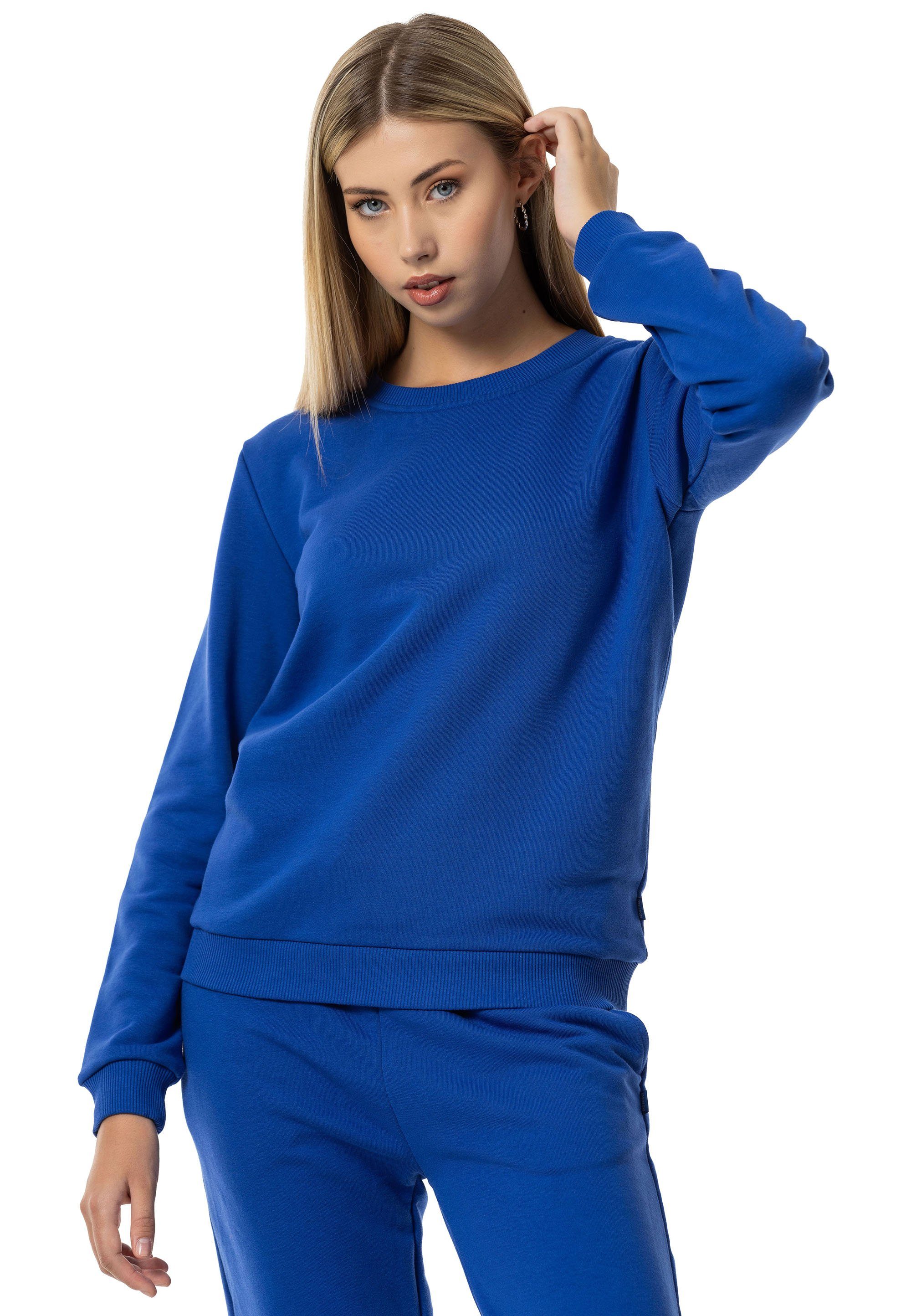Rundhals Sweatshirt Saxeblau Premium RedBridge Pullover Qualität