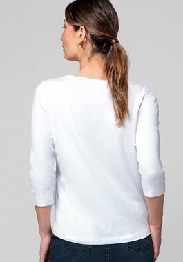 bianca Print-Shirt DINI mit modernem Frontmotiv und Metallic-Effekt