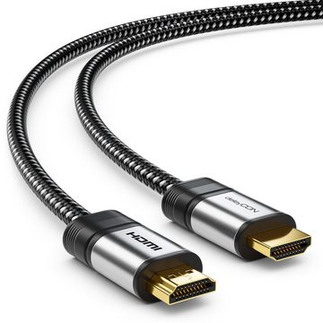 deleyCON deleyCON 1,5m 4K UHD HDMI Kabel mit Metallstecker & Nylonmantel 2160p HDMI-Kabel