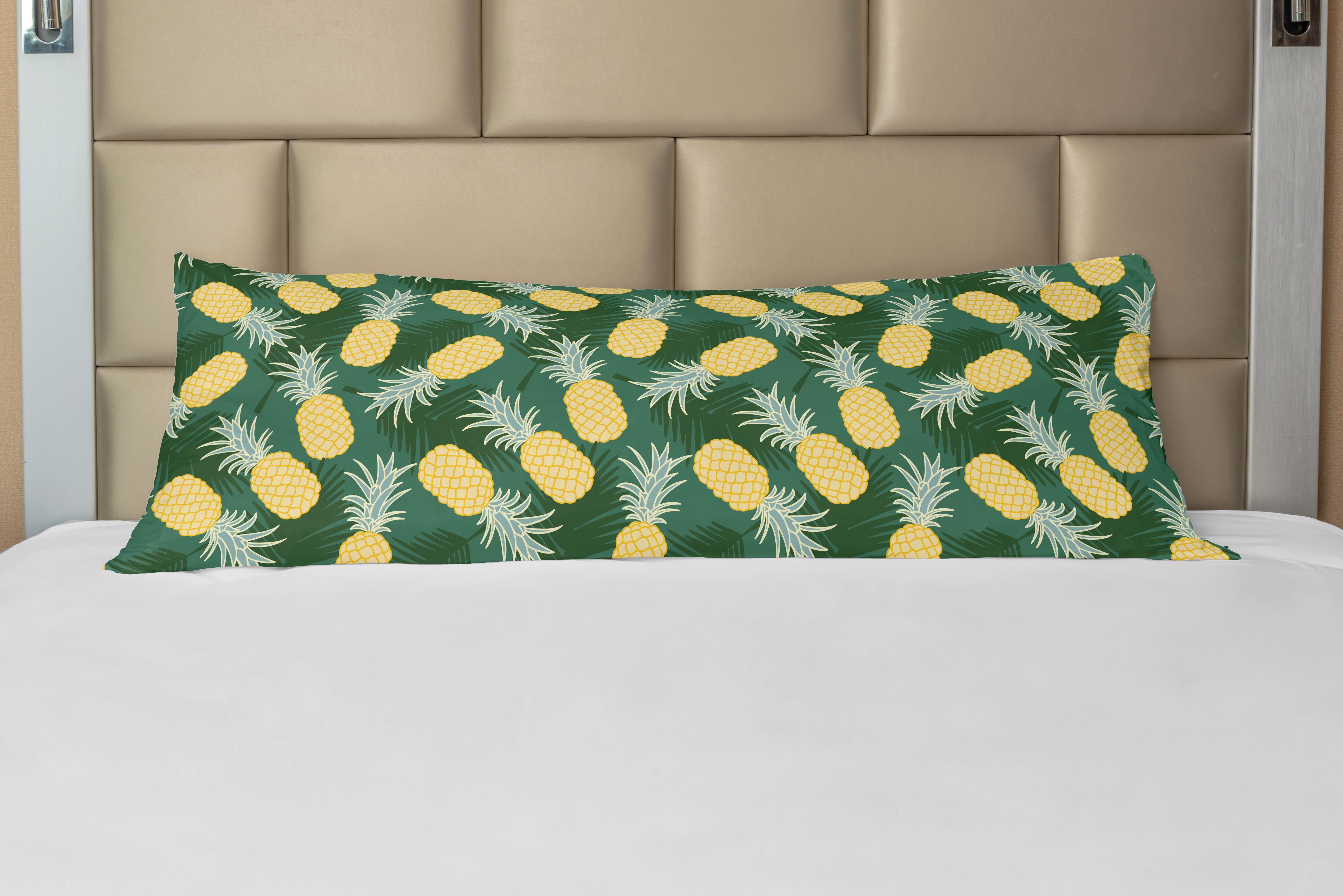 Seitenschläferkissenbezug Deko-Akzent Langer Kissenbezug, Abakuhaus, hawaiisch Palmblätter Ananas