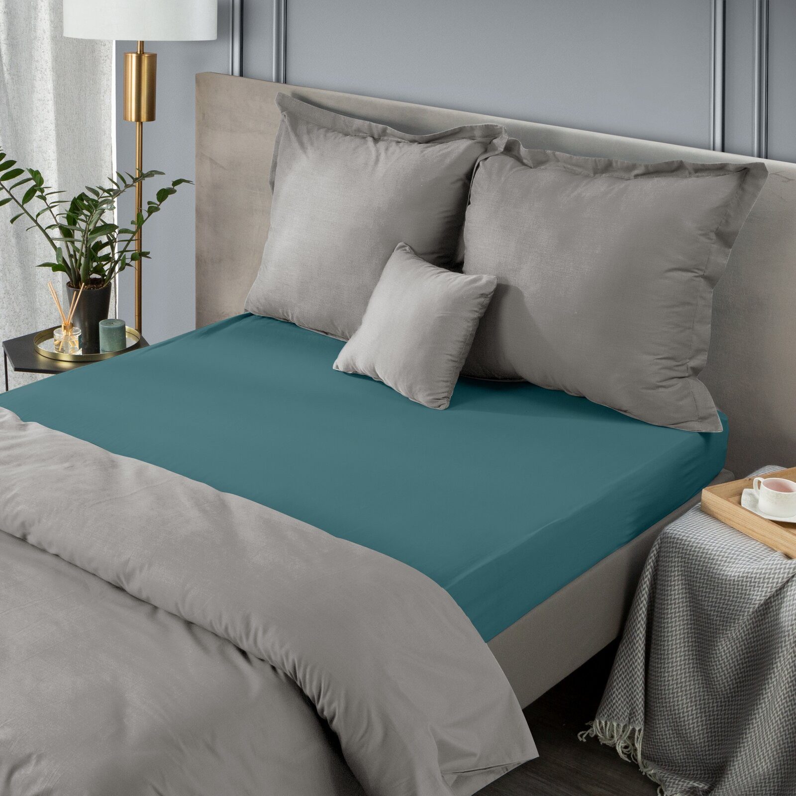 Eurofirany Spannbettlaken Betttuch mit Gummizug, Baumwolle, Makosatin, mit günstig online kaufen