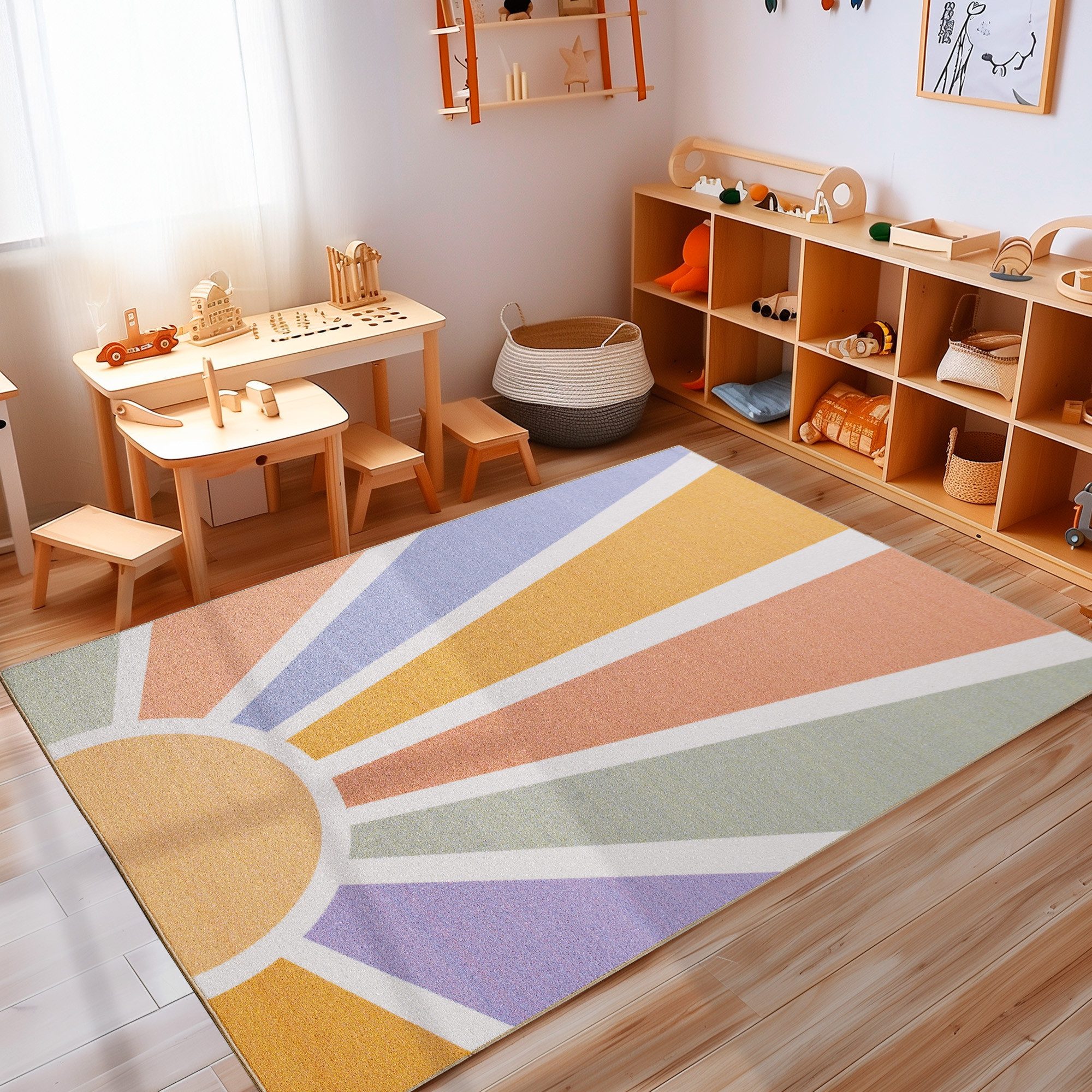 Carpettex Kinderteppich Sonnenstrahlen, Rechteckig, Höhe: 7 günstig online kaufen