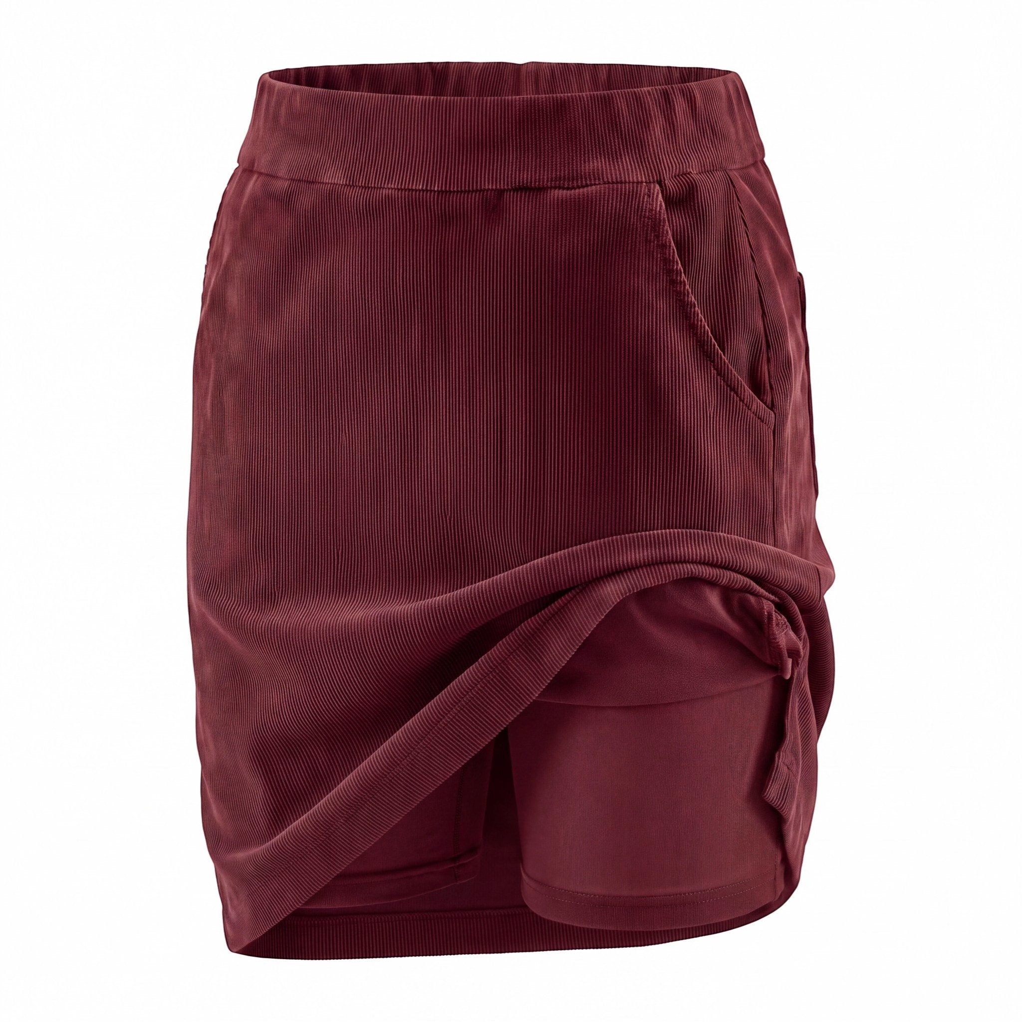 OriginalYou Cordrock Damen Feincordrock mit Integrierter Shorts mit elastischem Bund, in Unifarben – Bild 2 von 5