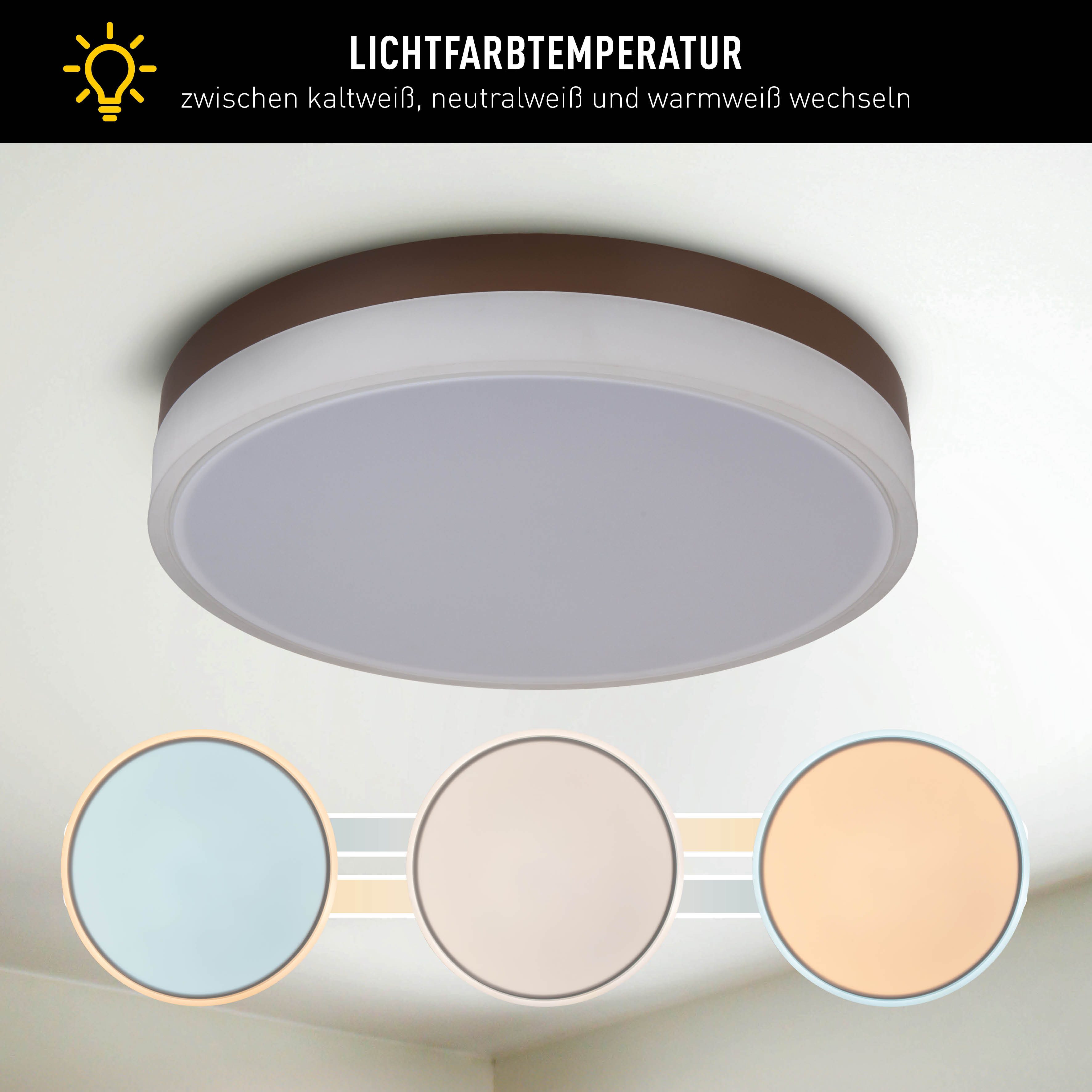 näve LED Deckenleuchte Lola, CCT - über Fernbedienung, Dimmfunktion, Fernbedienung, Infrarot inkl., Memoryfunktion, Nachtlichtfunktion, Leuchtmittel wechselbar, warmweiß - kaltweiß, Dimmbar per Fernbedienung (inkl), CCT, Memory, Nachtlicht, D: 50cm