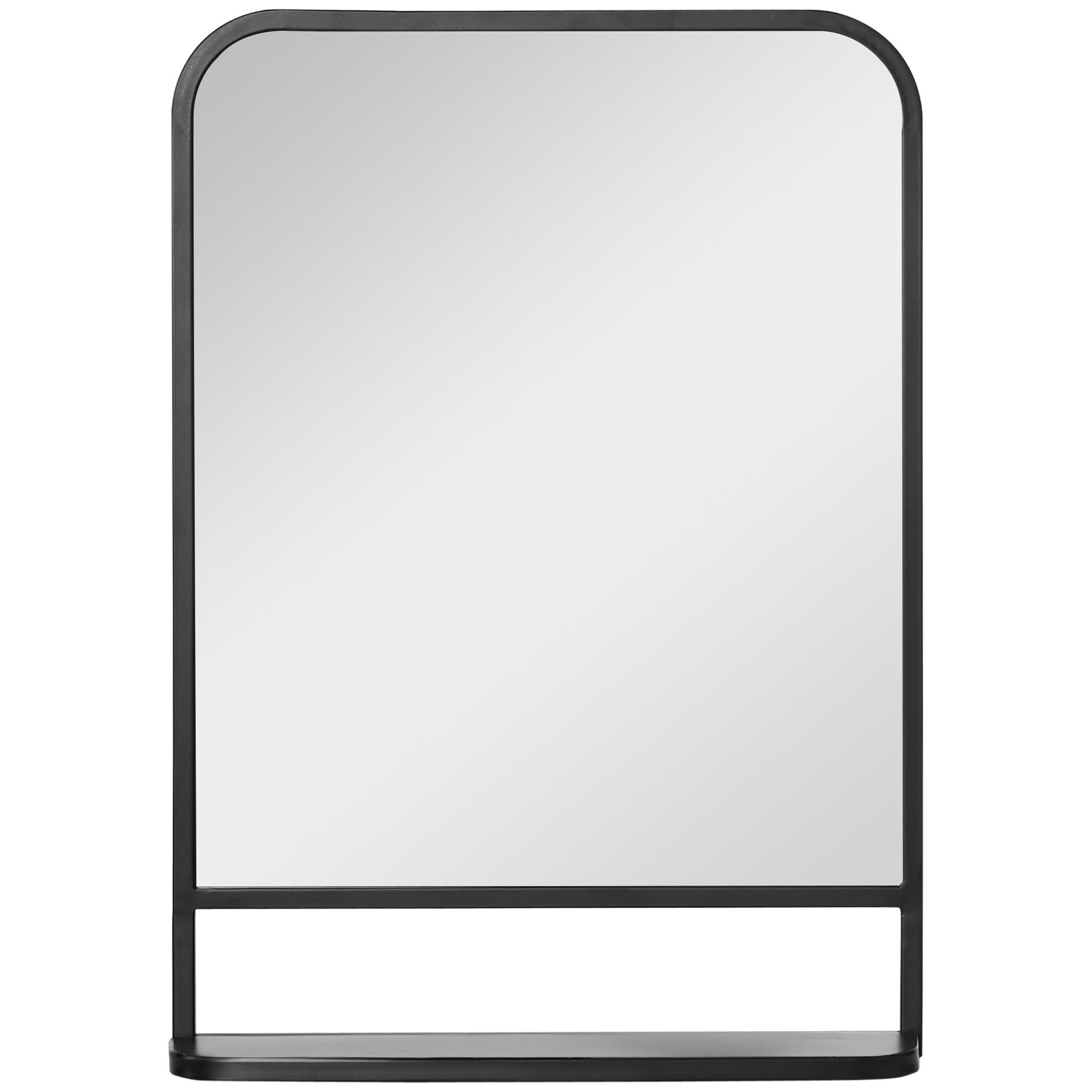 HOMCOM Wandspiegel mit abgerundete Kanten, 70 cm x 10,2 cm x 50 cm (Set, 1-St., 1 x Зеркало), mit 1 Ablagefläche