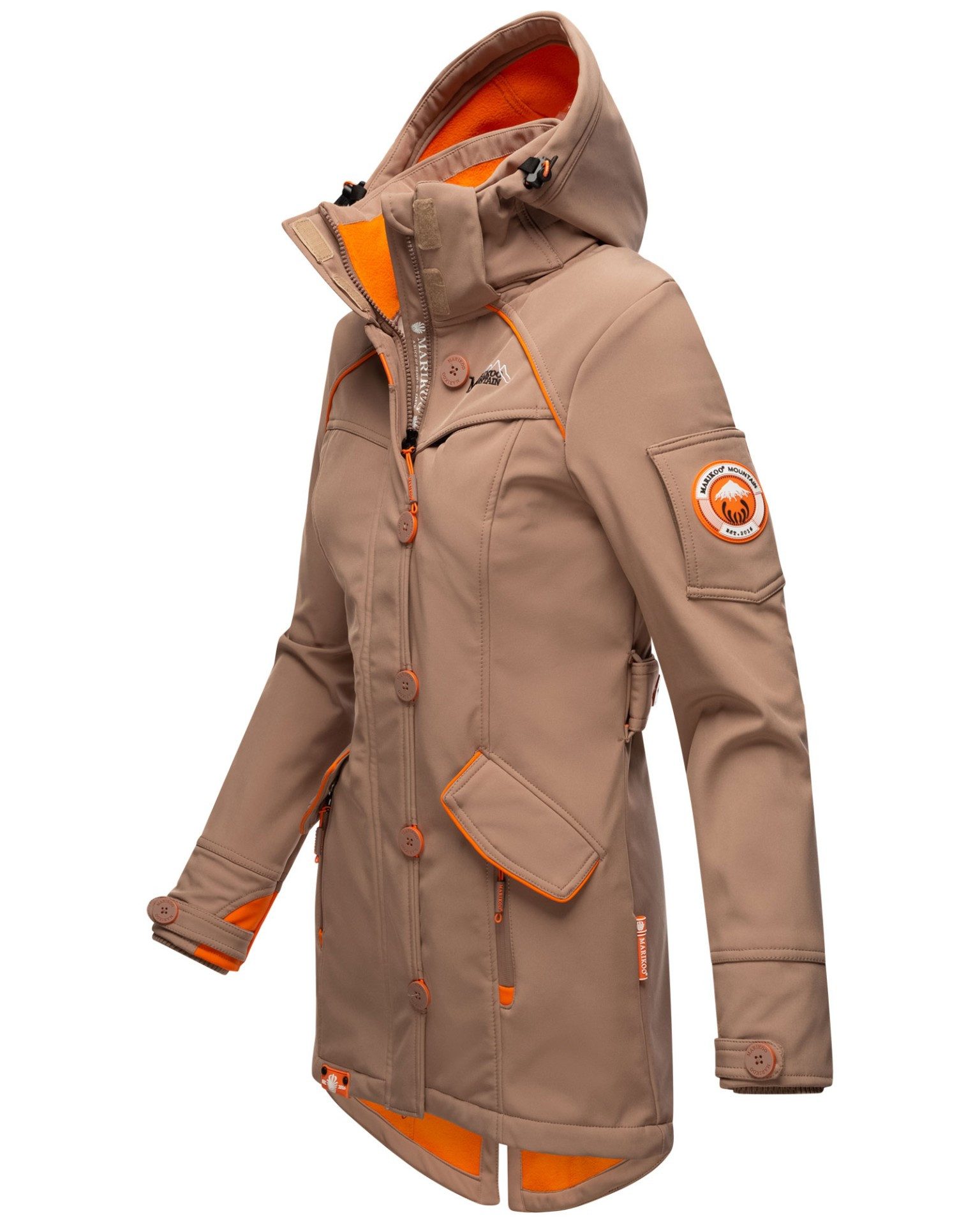 Marikoo Softshelljacke mit Kapuze – Outdoorjacke wind- und wasserabweisend Softshelljacke mit Fleecefutter und abnehmbarer Kapuze