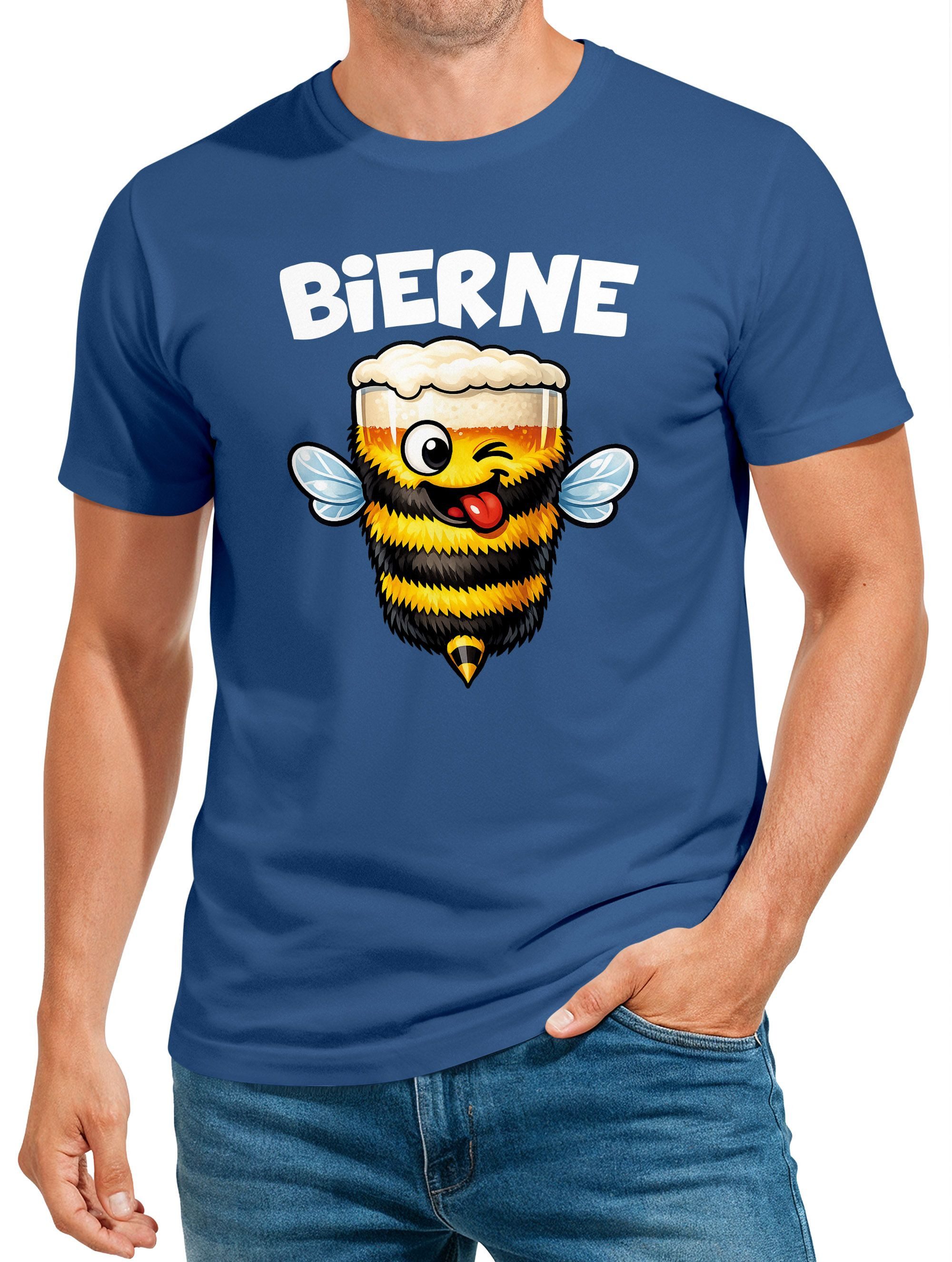 Print-Shirt Herren T-Shirt Fasching Karneval, Bierne Bier, Kostüm-Ersatz