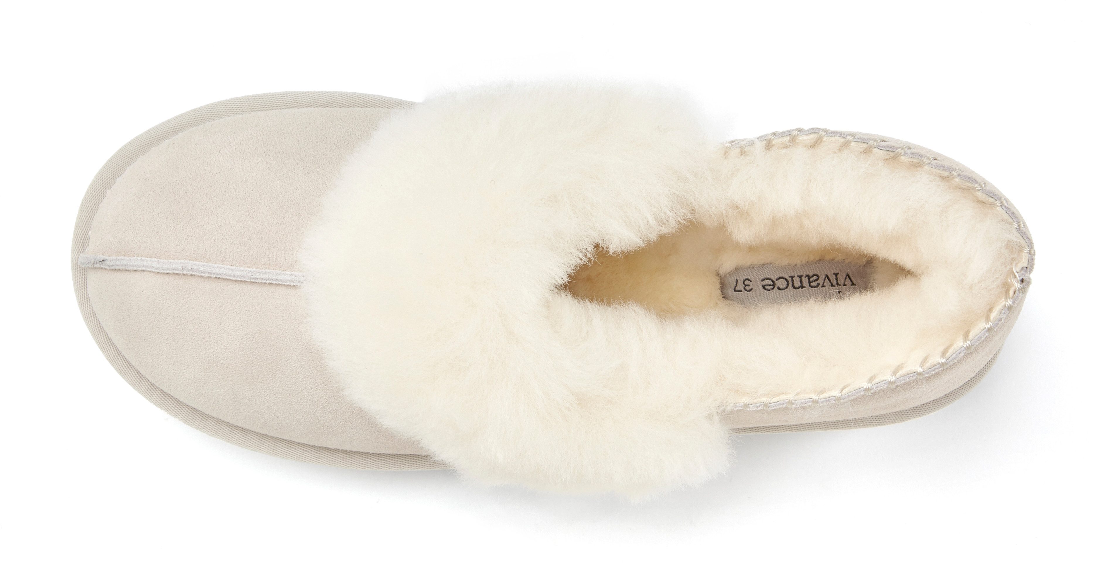 Vivance Dreams Plüsch Hausschuh, Pantolette, Pantoffel, Homeslippers Hausschuh mit kuscheligem Lammfell aus Leder