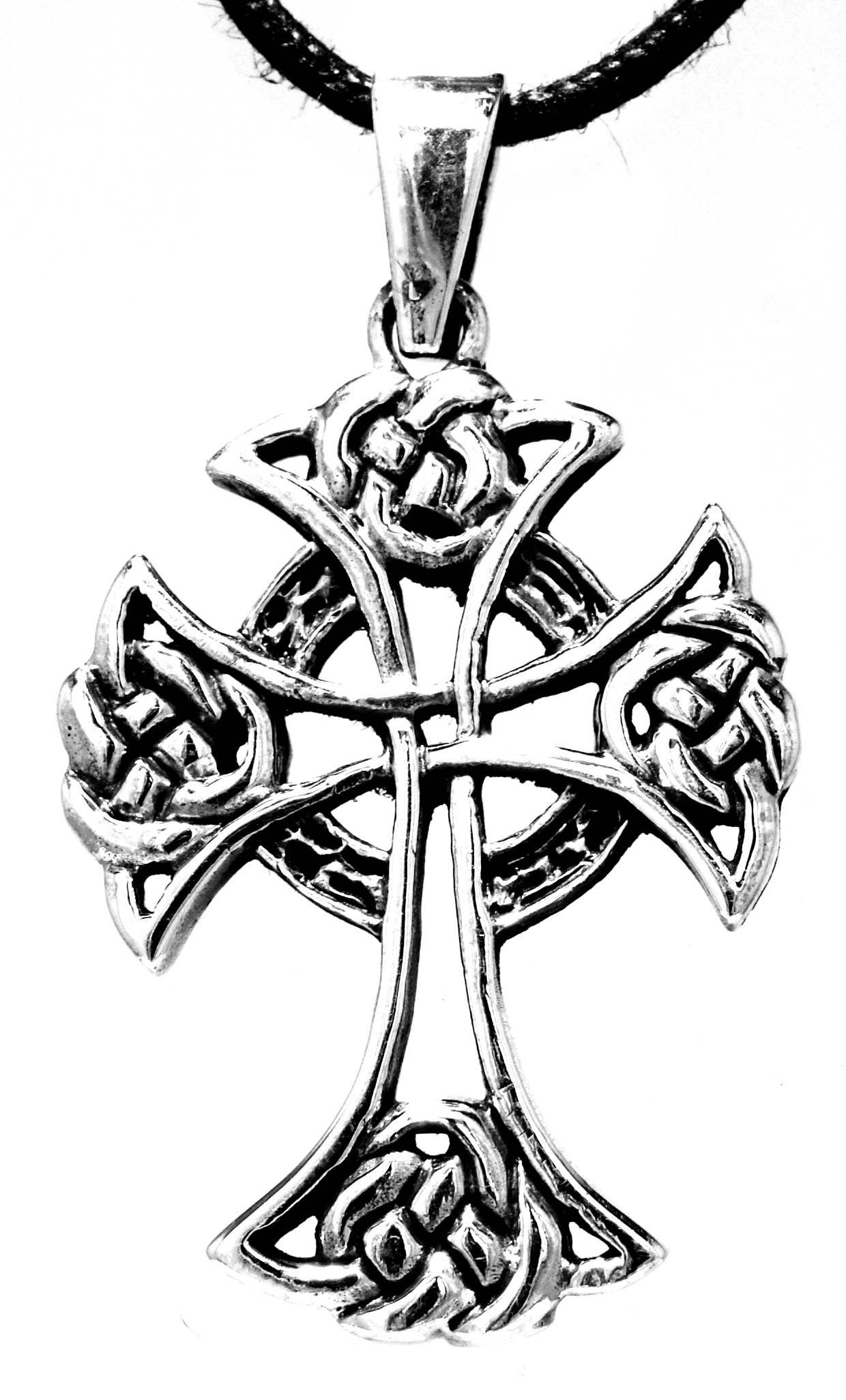 Kreuz Keltenkreuz Kiss keltisches of 925 Silber Leather Kelten Kettenanhänger