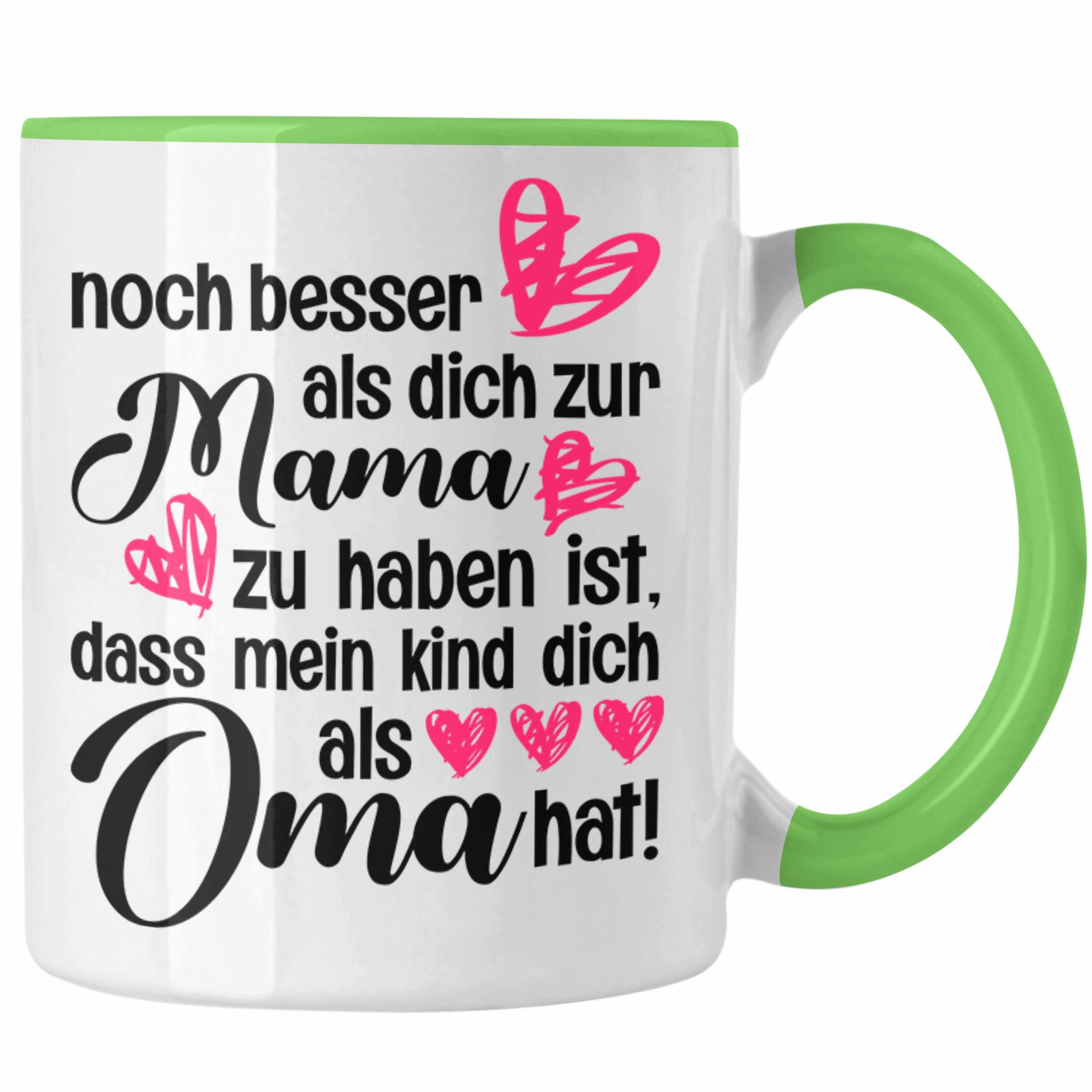 Trendation Tasse Trendation - Mutter Geschenk Tasse Muttertag Mama Oma Kaffeetasse Süßer Spruch Geschenkidee Grün