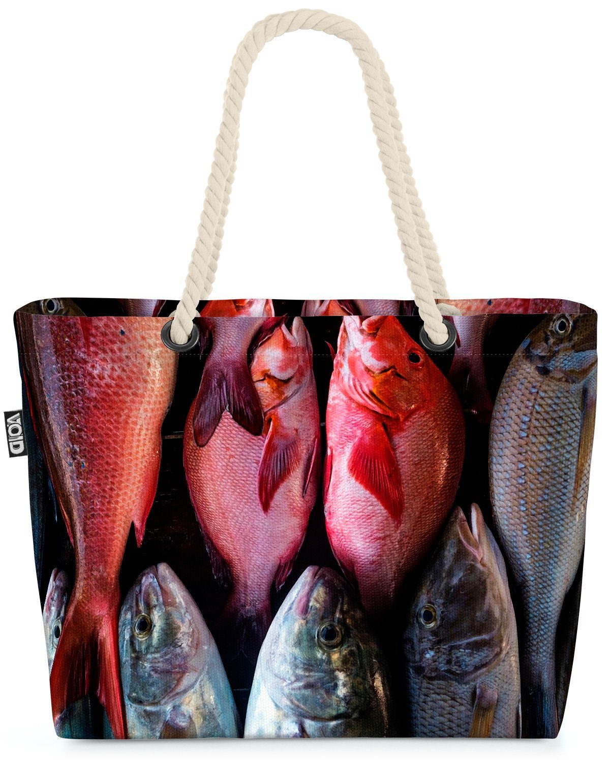 VOID Strandtasche Frische Fische Fische K Markt Essen (1-tlg), Kochen Frische Küche Rezept Markt