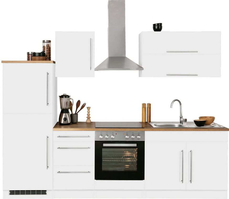 HELD MÖBEL Küchenzeile Samos, ohne E-Geräte, Breite 270 cm, Hochwertige  MDF-Fronten, außer bei Farbe weiß