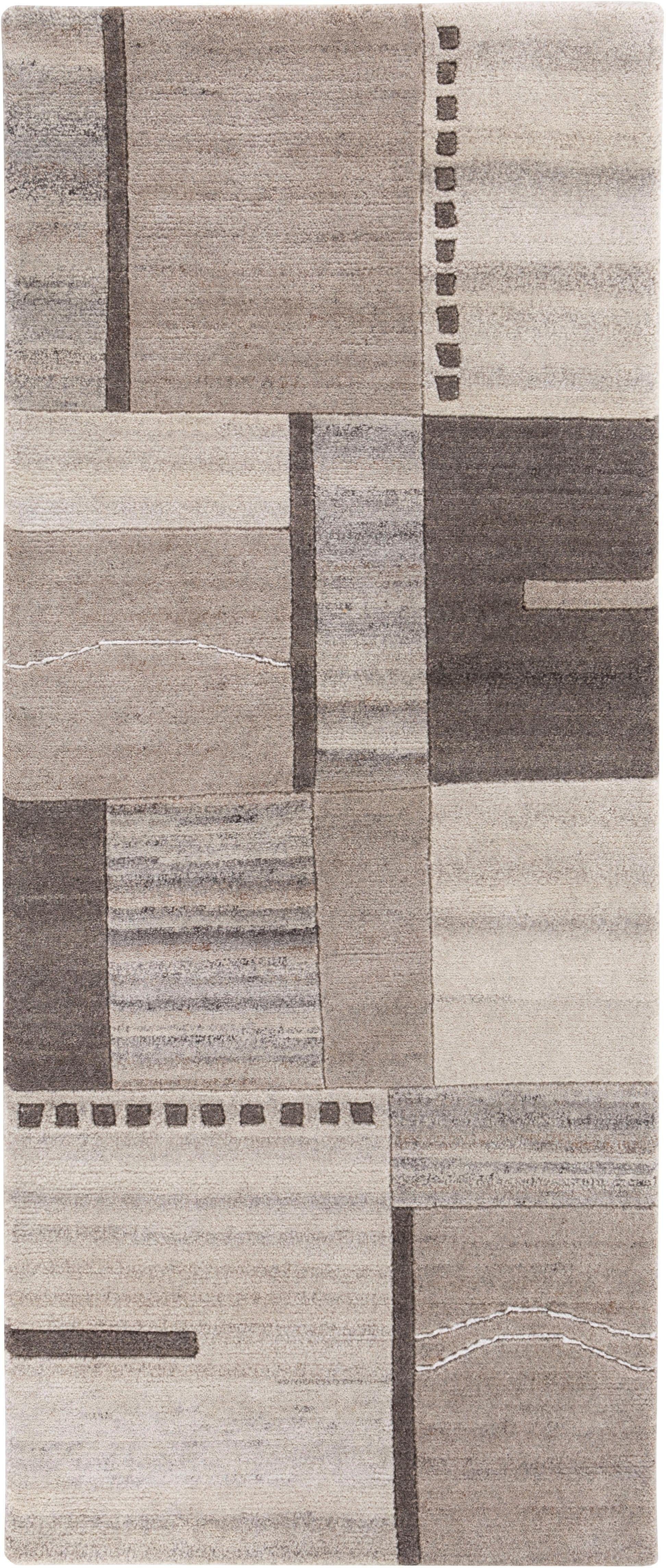 Läufer Henderson, LUXOR living, rechteckig, Höhe: 8 mm, Teppich-Läufer, reine Wolle, handgeknüpft, Patchwork Design