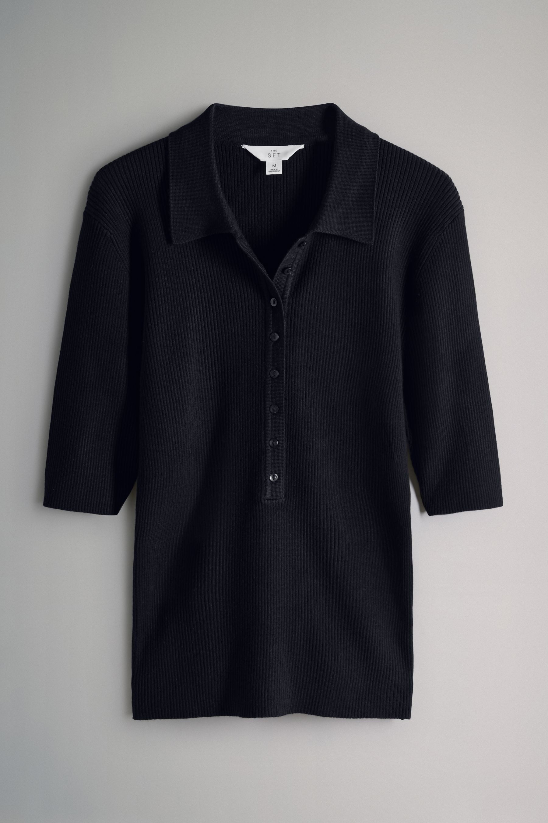 The Set Polokragenpullover The Set Gerippte Strick-Poloshirts, 2er-Pack (2- günstig online kaufen