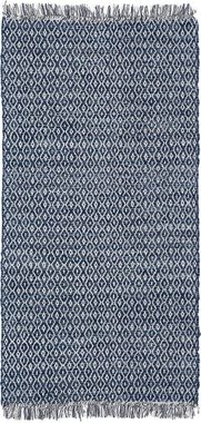 Teppich Nivala, andas, rechteckig, Höhe: 10 mm, Flachgewebe, Rauten Motiv, reine Baumwolle, mit Fransen