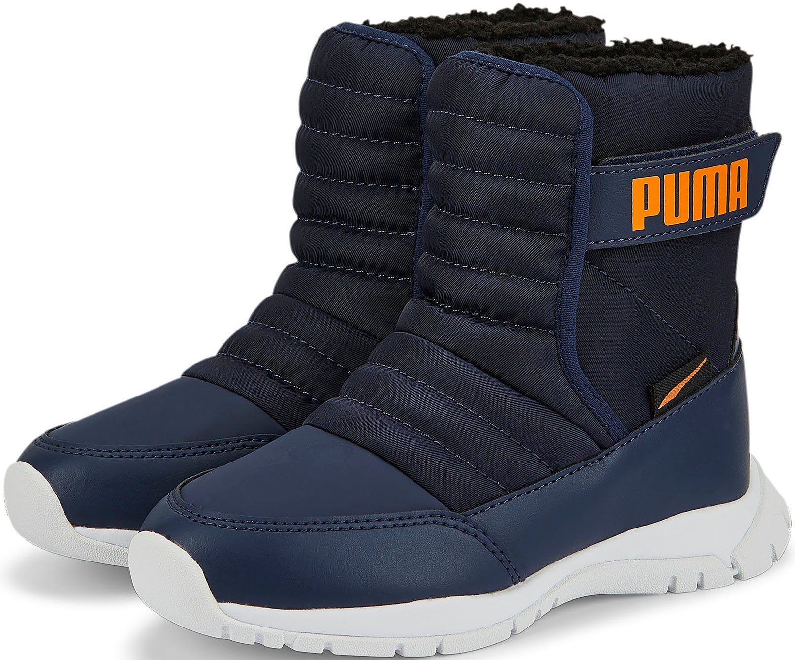 PUMA NIEVE BOOT WTR AC PS Winterboots mit Klettverschluss Peacoat-Vibrant Orange