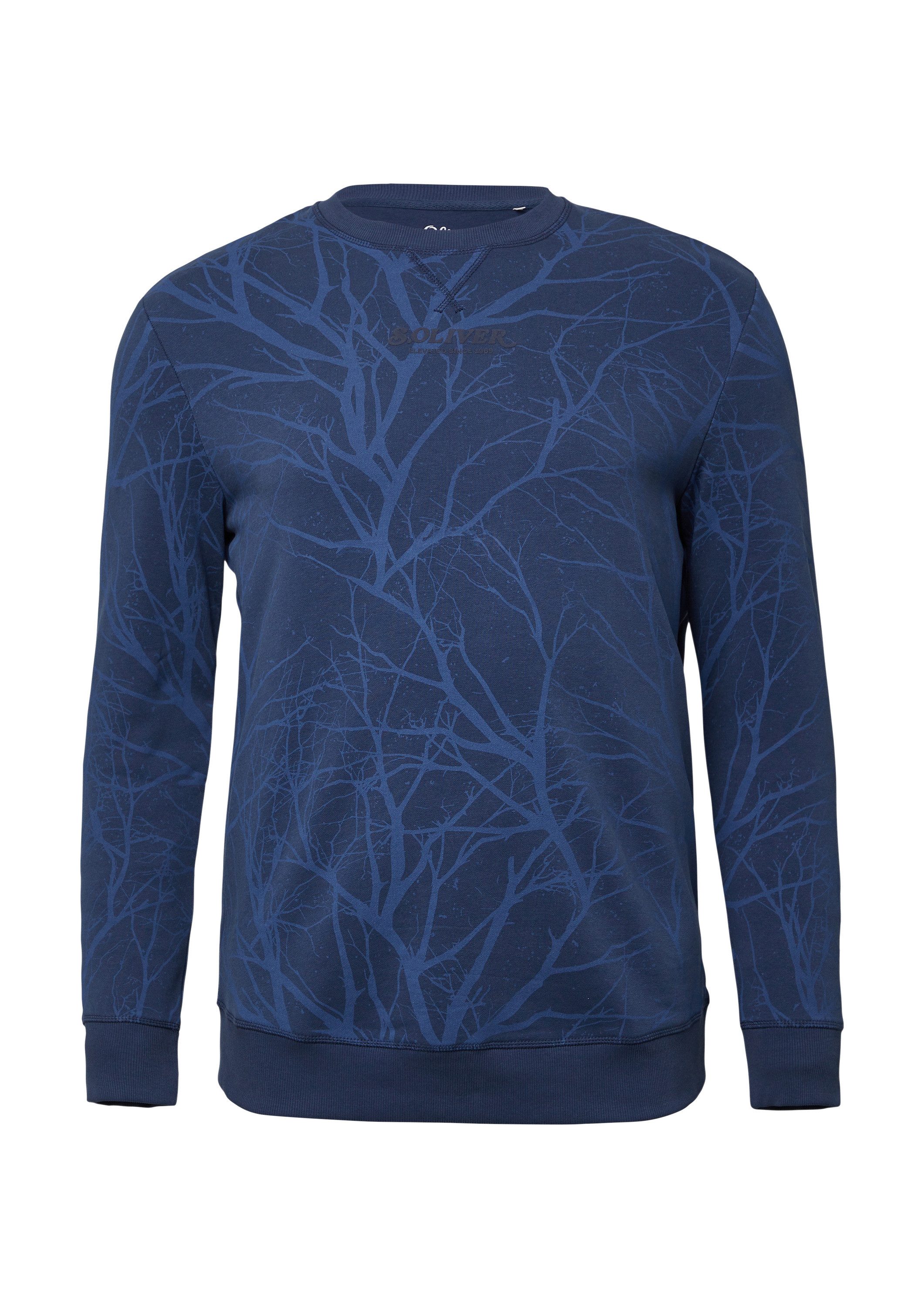 s.Oliver Sweatshirt Sweatshirt Leichtes Sweatshirt mit All-over-Print günstig online kaufen