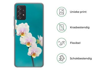 MuchoWow Handyhülle Orchidee - Blumen - Pflanze - Weiß - Lila, Handyhülle Telefonhülle Samsung Galaxy A33