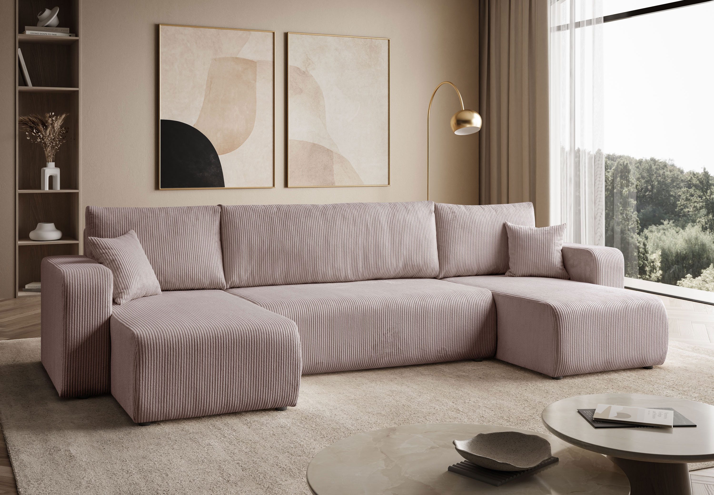 Lookway Big-Sofa PRESTIGE U-Form Couch, mit Bettfunktion und Bettkasten