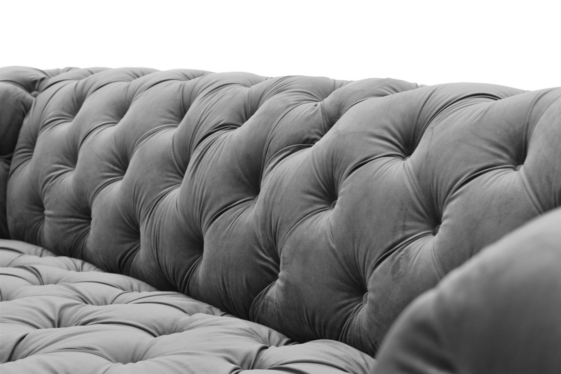 Fun Möbel Sofa Sofa Designer-Sofa 1 Stoff, 4-Sitzer NATALIE Teile, Steel in Rundumbezug