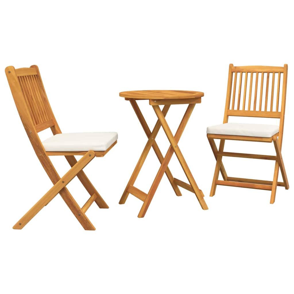 vidaXL Gartenlounge-Set Garten Bistro Set 3 Stk. Braun Massivholz, (3-tlg)