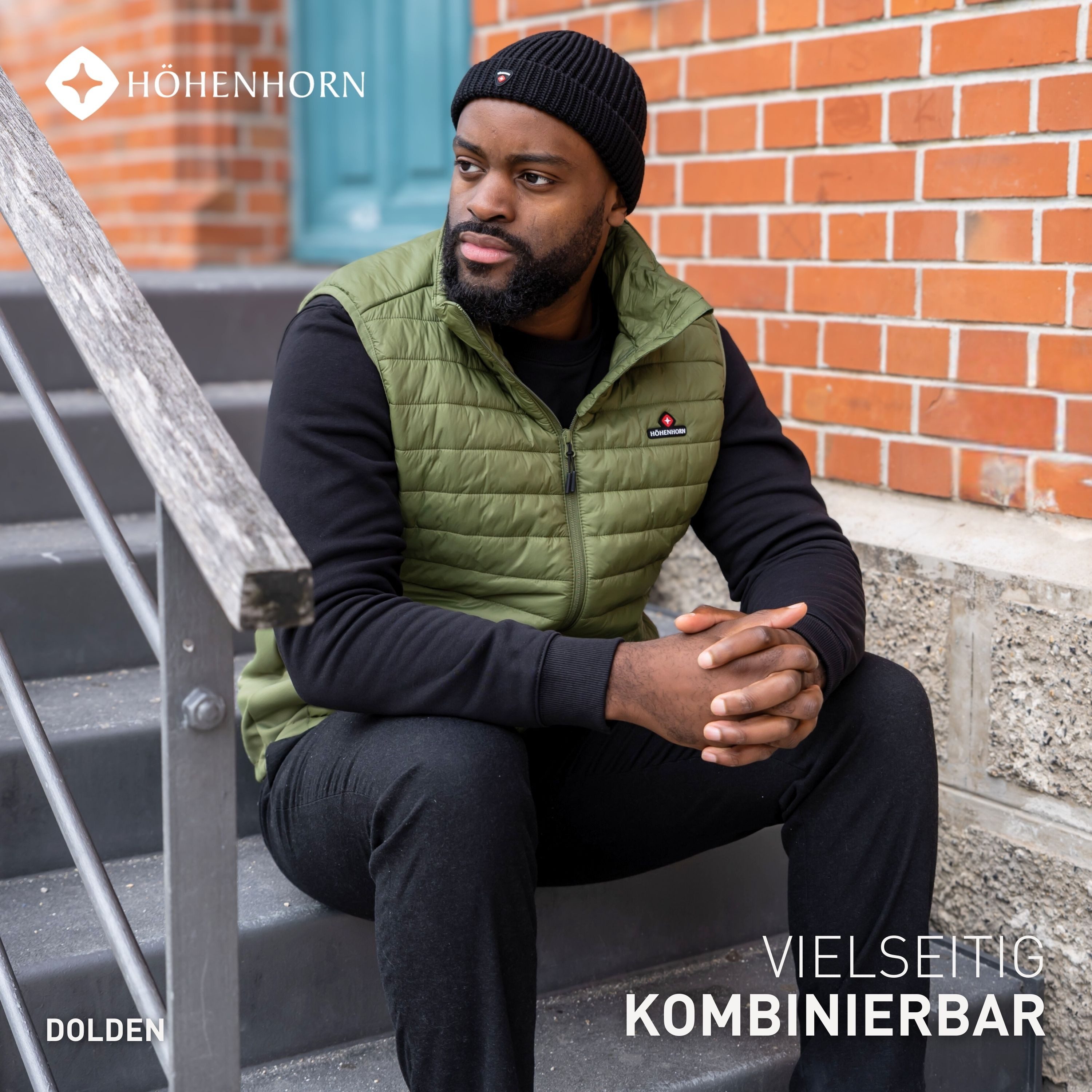 Höhenhorn Steppweste Dolden Herren Weste Hybridjacke für Männer Steppjacke Sportjacke Steppwesten Softshell Kombination