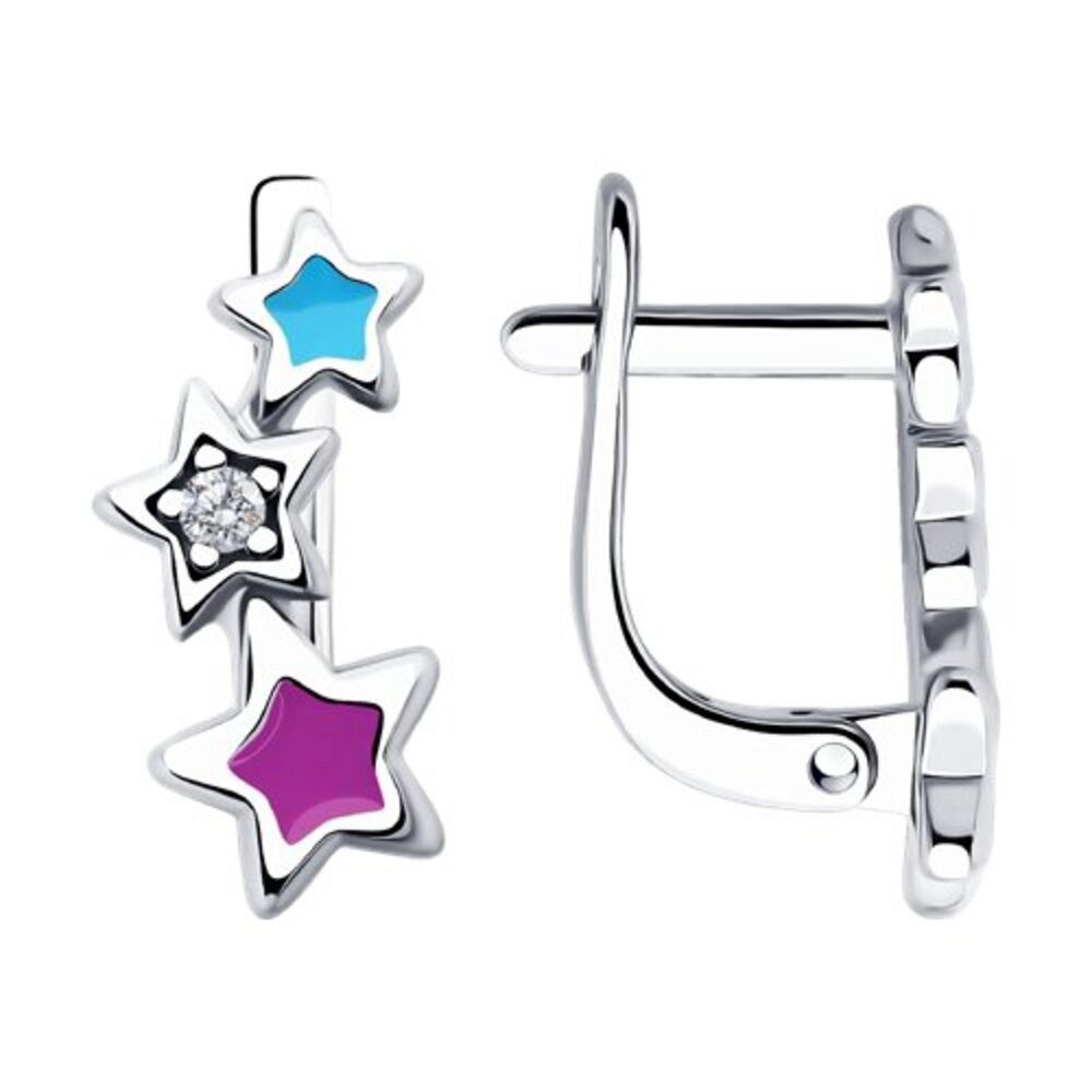 Creolen-Set Ohrringe Ohrschmuck 925 Silber Emaille Zirkonia Echtschmuck