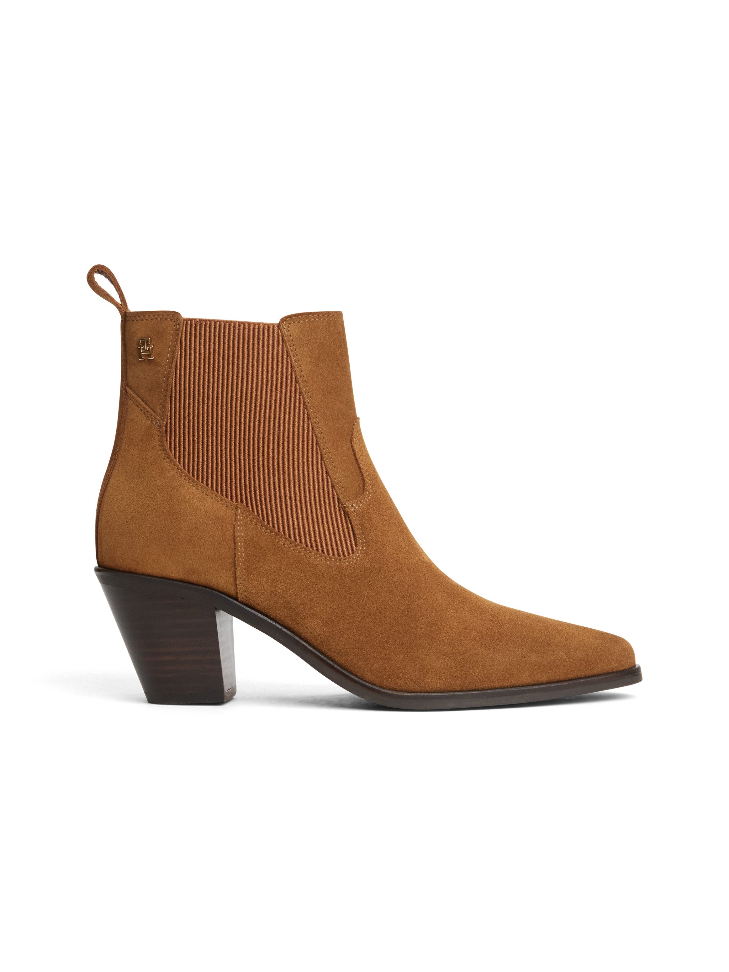Tommy Hilfiger SUEDE WESTERN CHELSEA BOOT Chelseaboots Trichterabsatz, Westerstiefelette mit breitem Stretcheinsatz – Bild 4 von 5