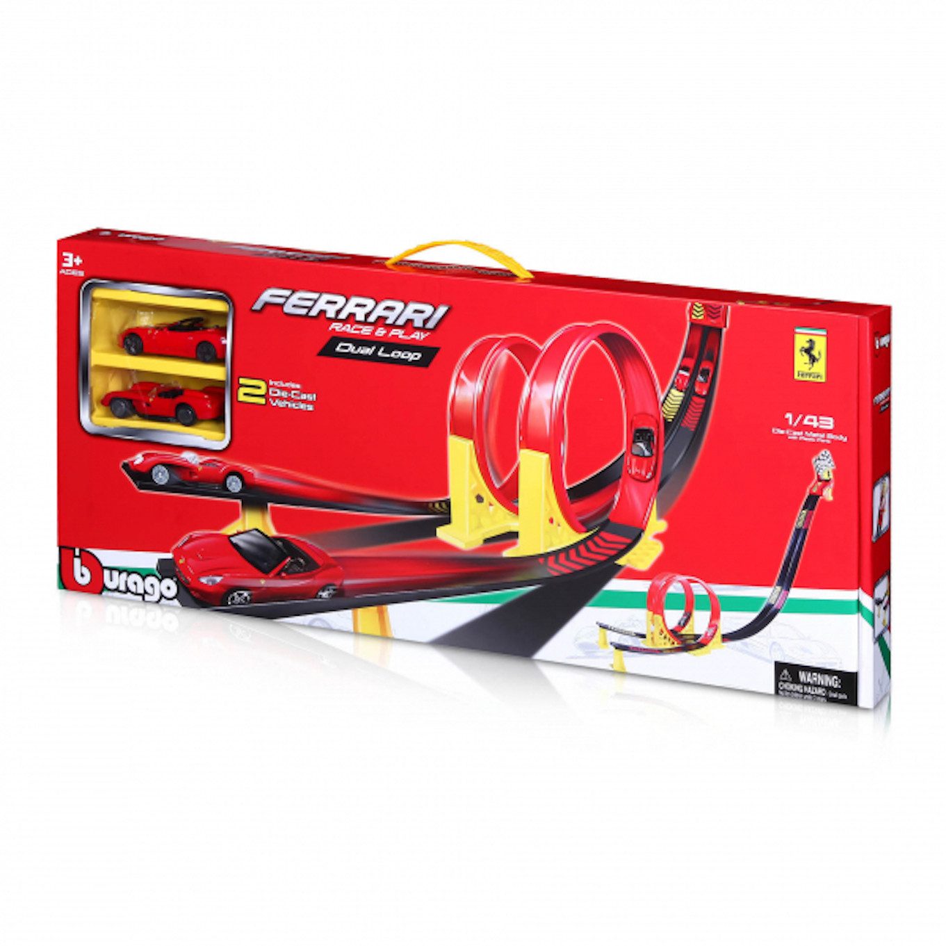 Bburago Spielzeug-Auto Bburago Ferrari Dual Loop inkl. 2 Autos, Doppel-Looping