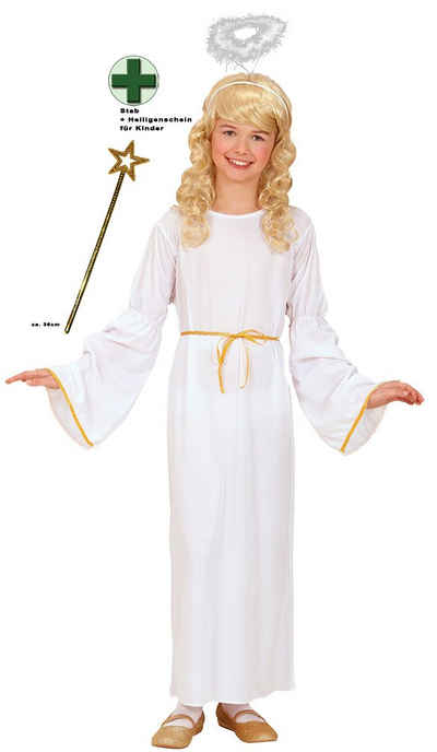 Karneval-Klamotten Engel-Kostüm Engelskostüm Mädchenkostüm Weihnachtsengel, Weihnachtskostüm Kinder mit Heiligenschein