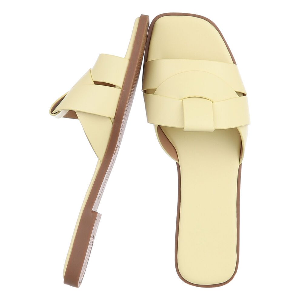 Ital-Design Stylische Slide-Sandalen mit Kreuzband für Damen Pantolette (91 günstig online kaufen