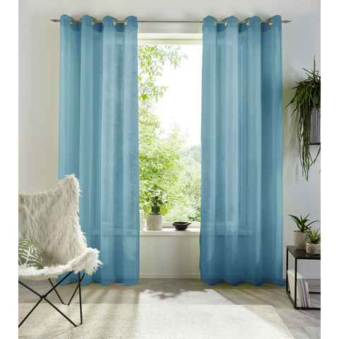 Gardine XANA, my home, Ösen (1 St), transparent, Voile, Voile, Bestseller, einfarbig, 1 Schal, pflegeleicht, unifarben