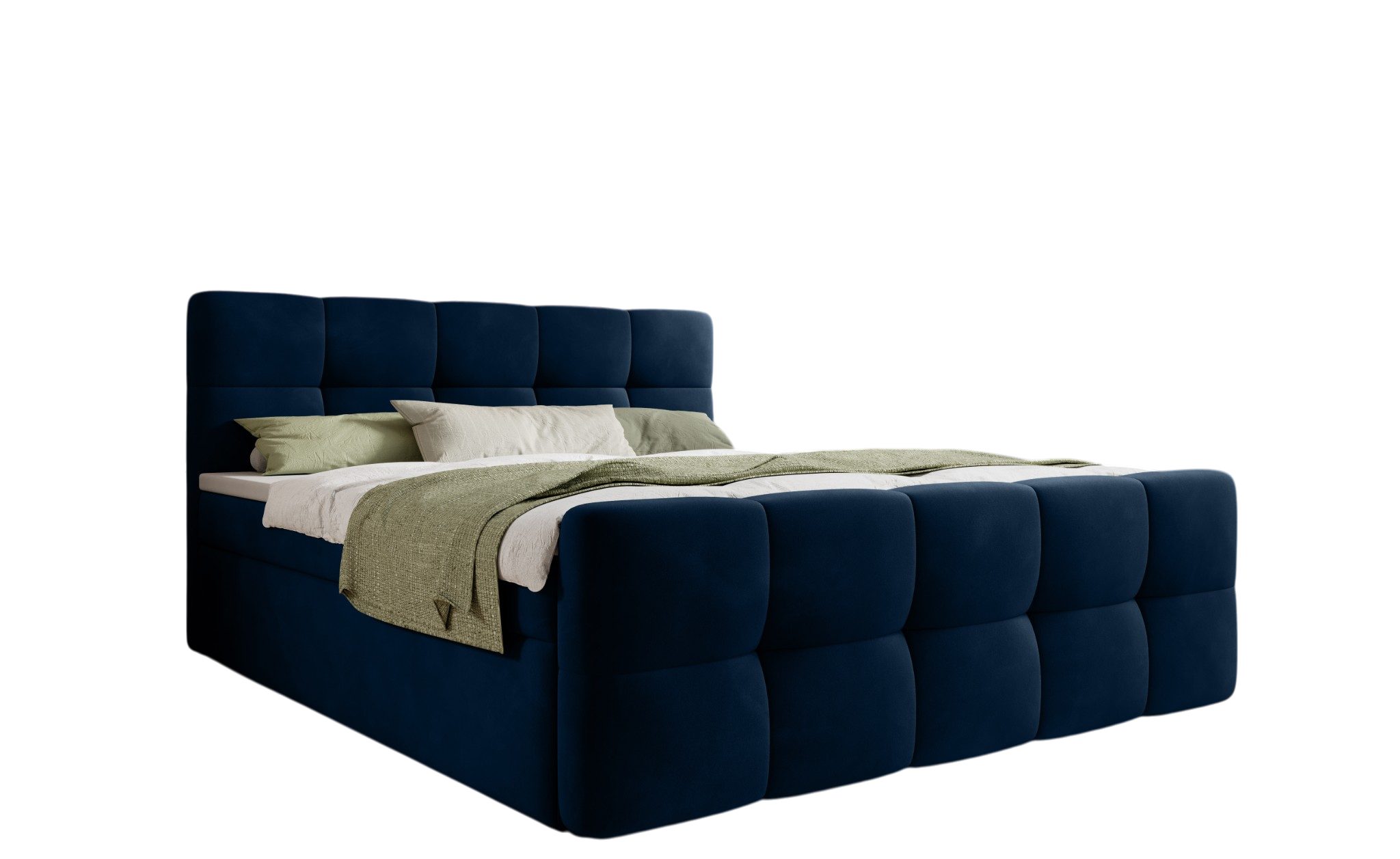 thematys Boxbett mit Bettkasten 140x200–200x200 cm – Velours oder Bouclé Bezug – (Polsterbett Bonnellfederkern Matratze H3 + Gratis 3cm Topper, Boxbett - Luxus Doppelbett mit Stauraum)