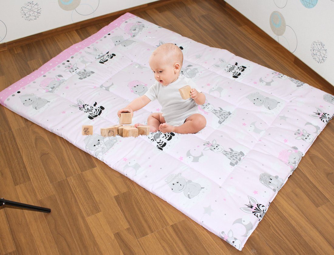 Spieldecke Baby Spielmatte Primawela Decke Kinder Spielmatte Rosa Krabbeldecke Zoo Baumwolle