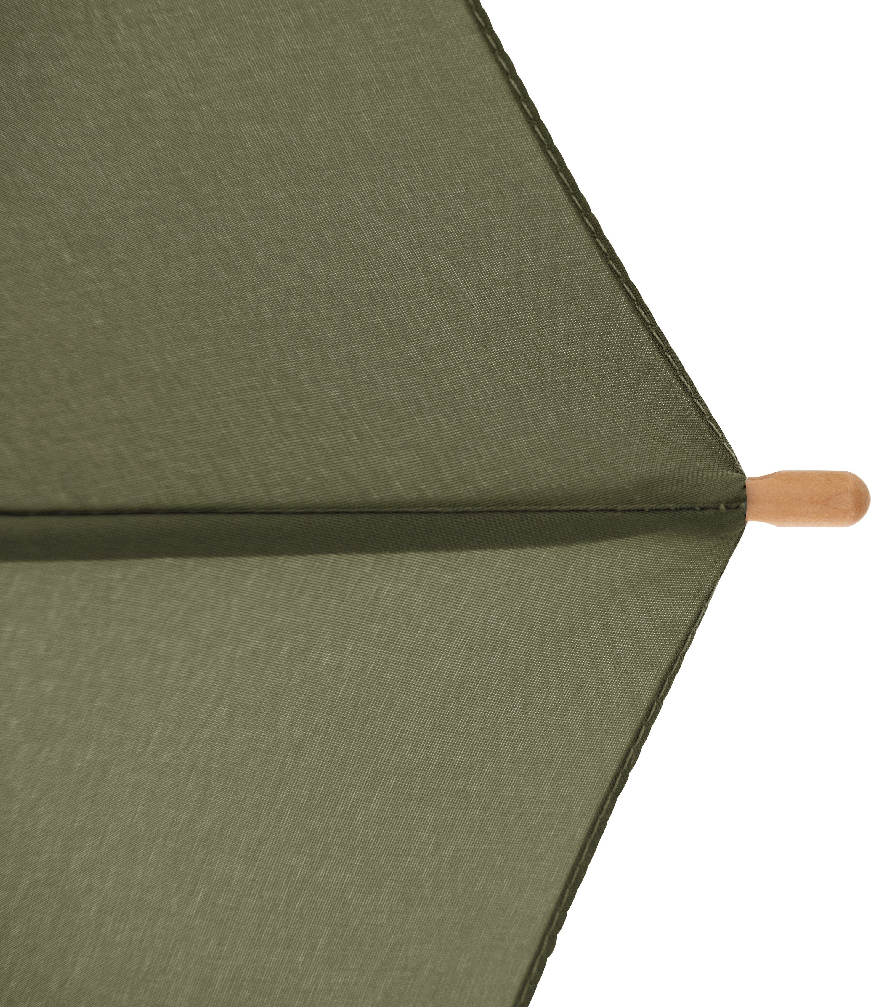 Material Schirmgriff mit deep Stockregenschirm aus doppler® recyceltem Long, nature Holz olive, aus