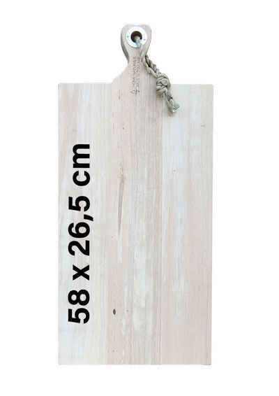 Steelboxx Schneidebrett Servierbrett aus Mango-Holz mit Griff Gr. XL 58cm x 26,5 x 3,5, (1, 1-St), Lebensmittelecht und natürlich aus massivem Mangoholz gefertigt