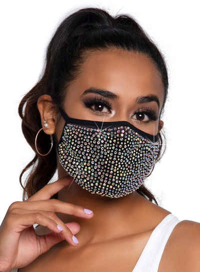 Leg Avenue Verkleidungsmaske Zuri Mundschutz Maske, Gesichtsmaske mit einem Zauber von Glitzer