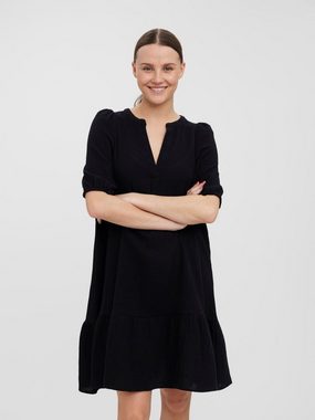 Vero Moda Shirtkleid Halbarm Midi Blusen Tunika Kleid VMNATALI (knielang, 1-tlg) 4096 in Schwarz