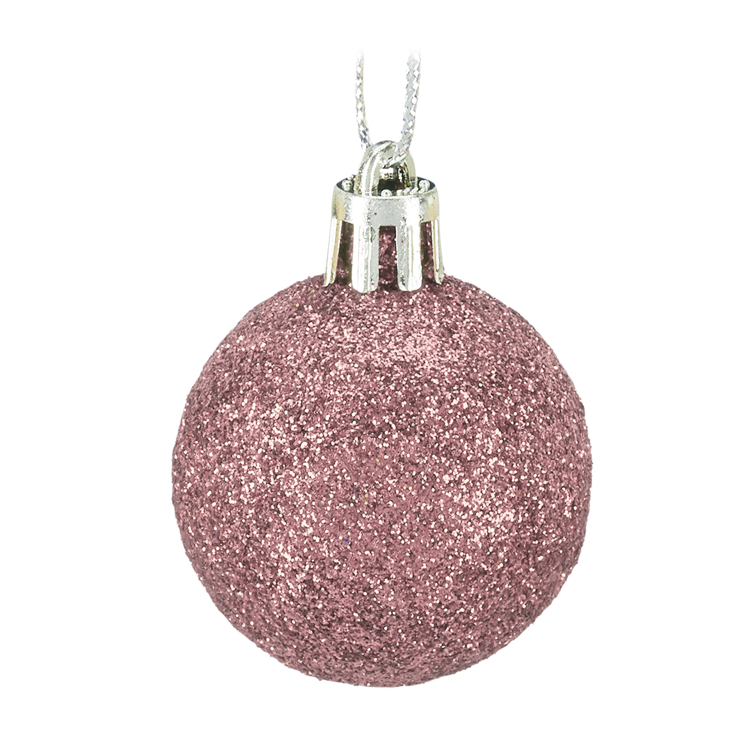 relaxdays Weihnachtsbaumkugel Weihnachtskugeln im 50er Set (50 St), Rosa