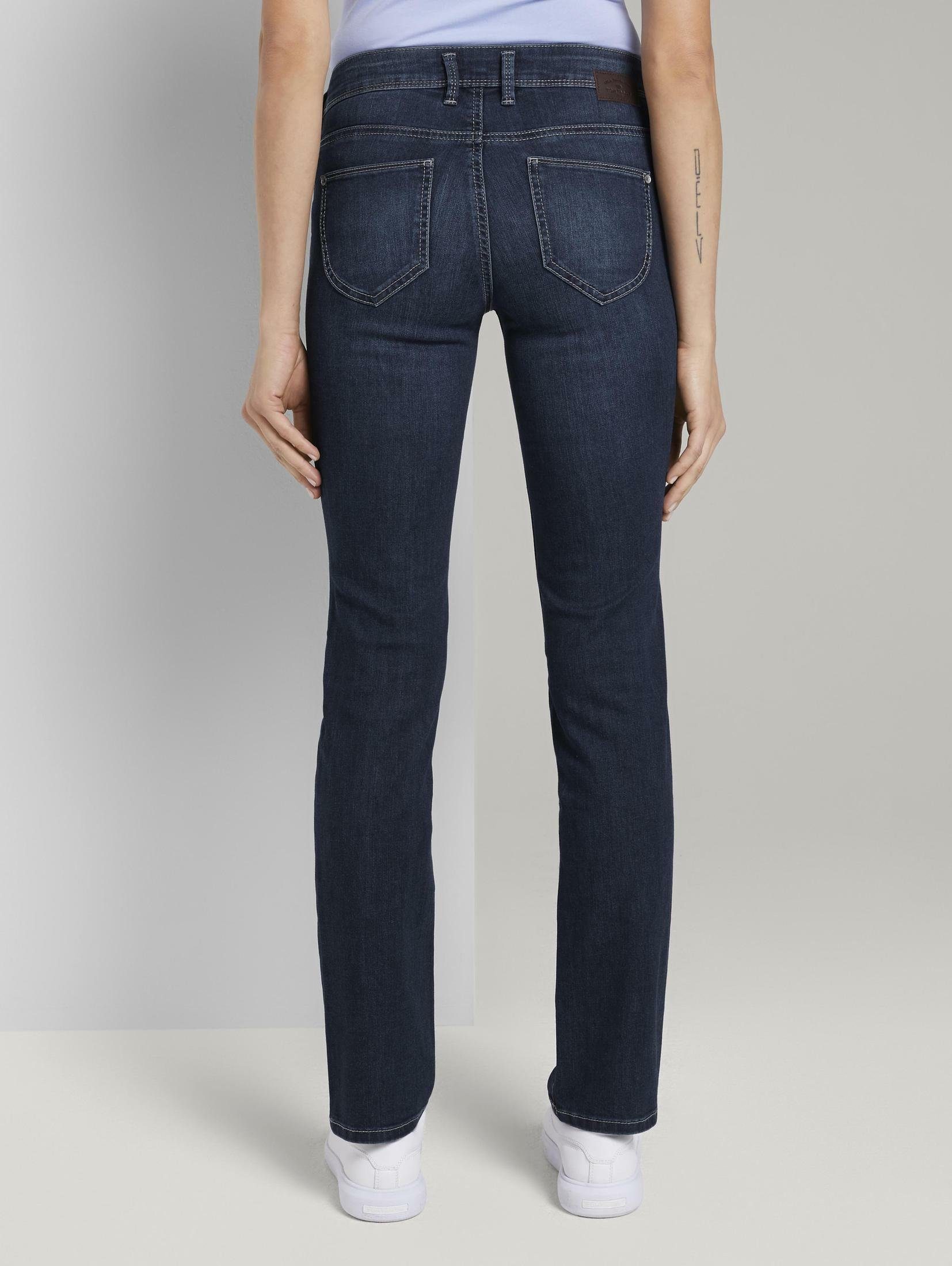 Jeans Straight Alexa TAILOR Skinny-fit-Jeans wash Bio-Baumwolle denim dark TOM mit stone