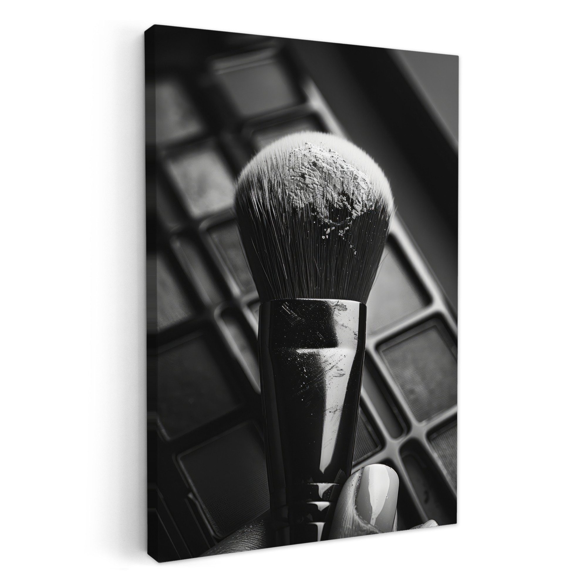 OneMillionCanvasses® Leinwandbild Make-up-Pinsel - Vintage - Schwarz und we günstig online kaufen