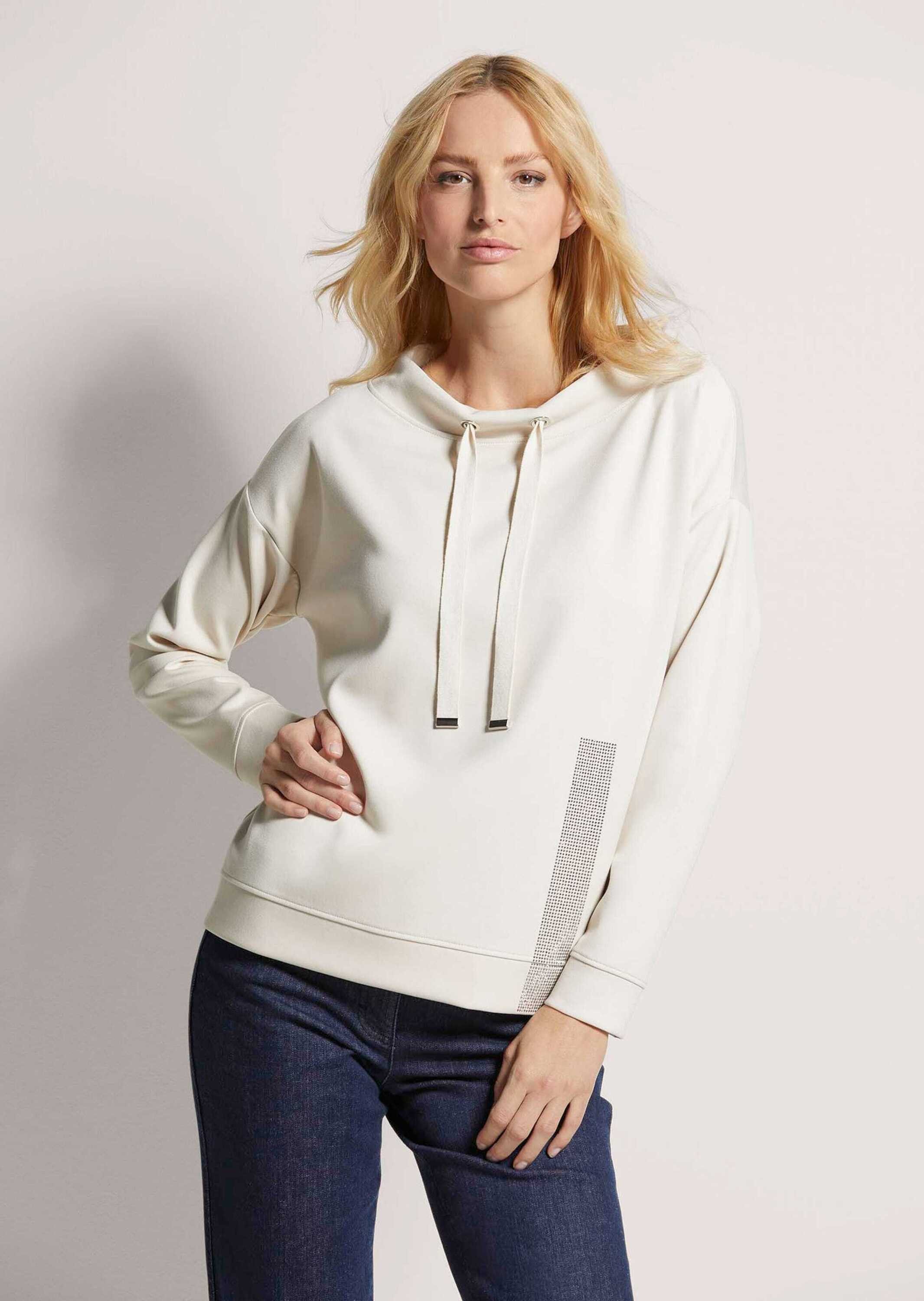 Langarmshirt Sweatshirt mit Glanz-Effekt