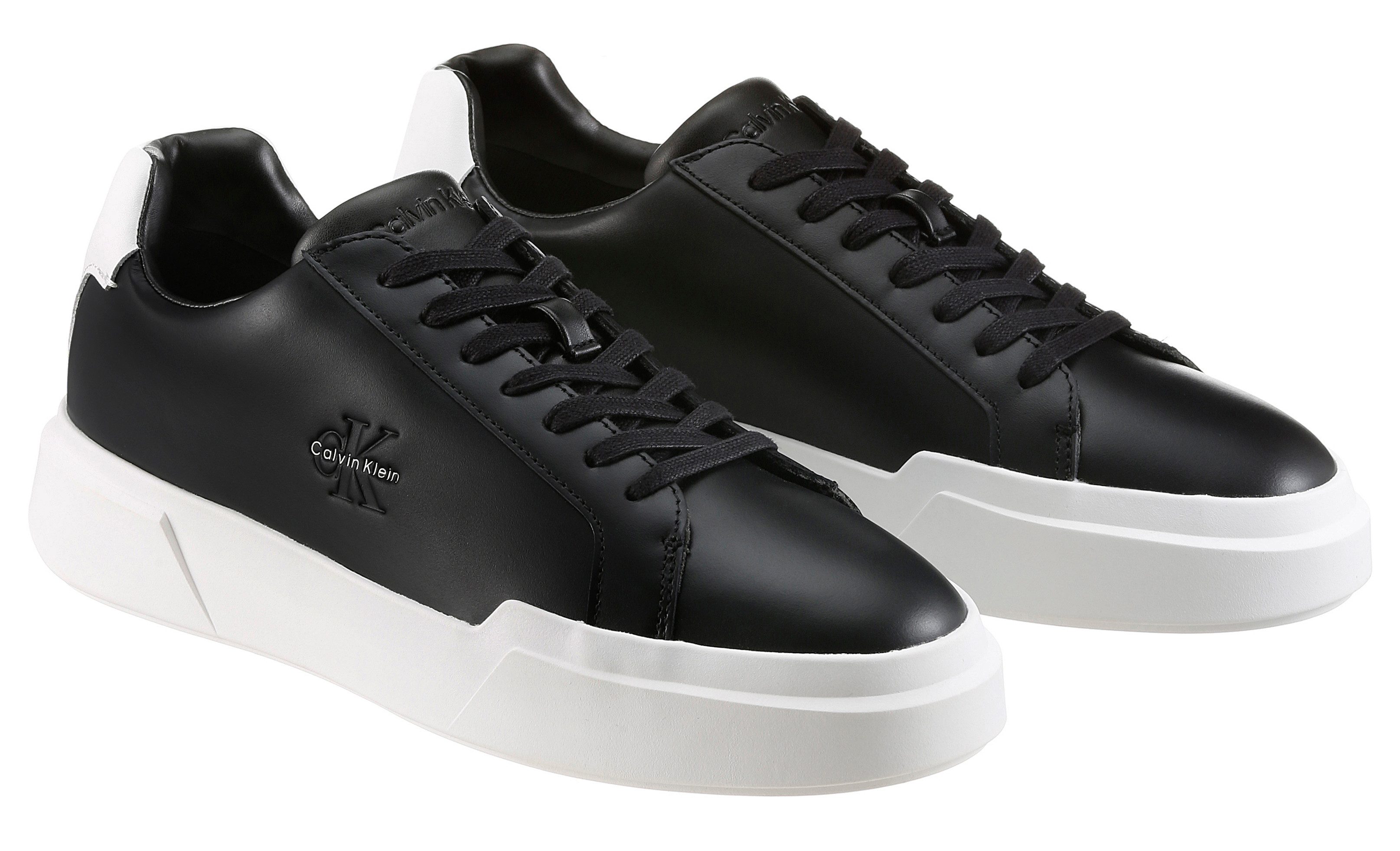 Calvin Klein Jeans CHUNKY CUPSOLE LACEUP LTH Sneaker Freizeitschuh, Halbschuh, Schnürer mit CK-Logoprägung