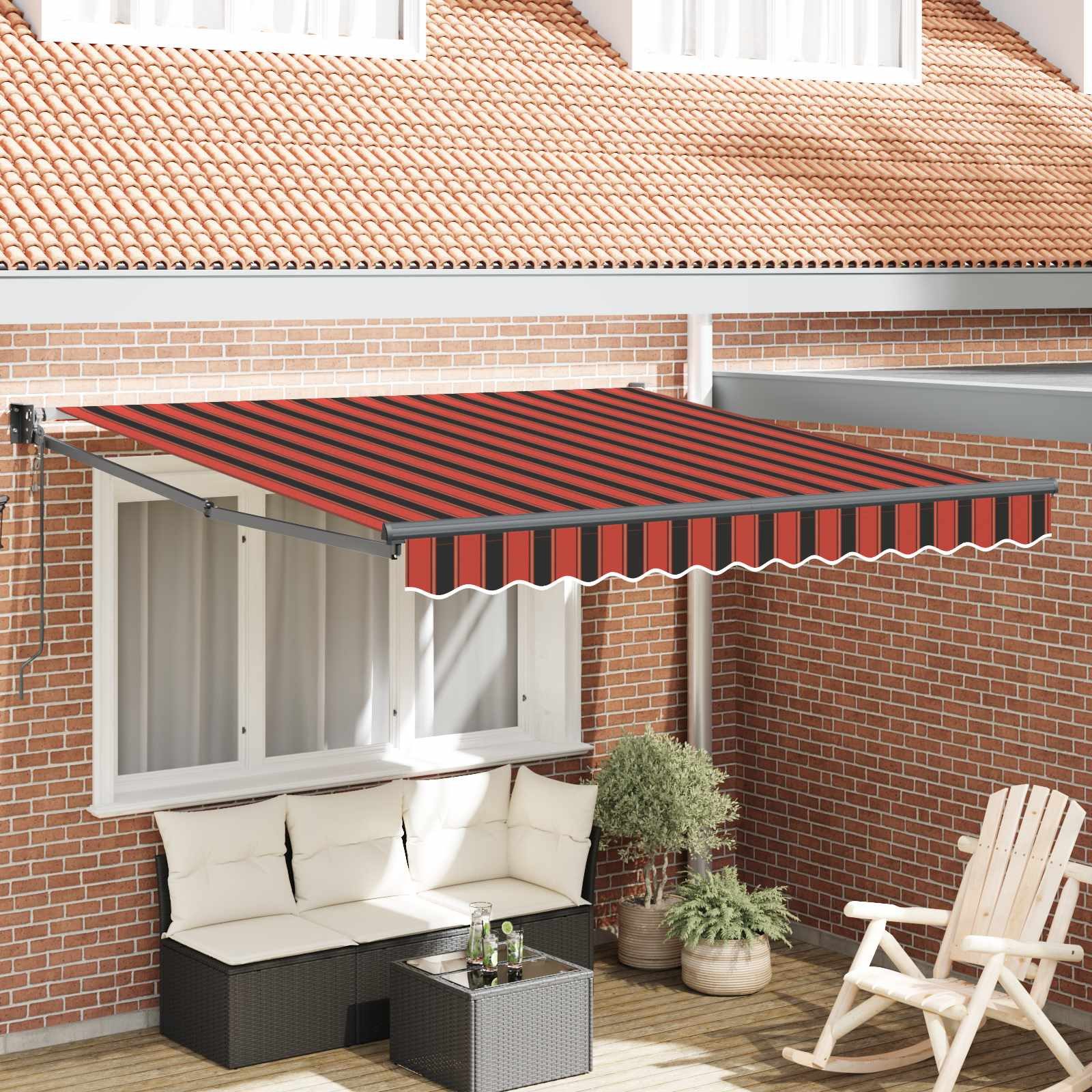 vidaXL Markise Ausziehbare Markise Rot und Schwarz 350 x 250 x 165 cm (1-St)