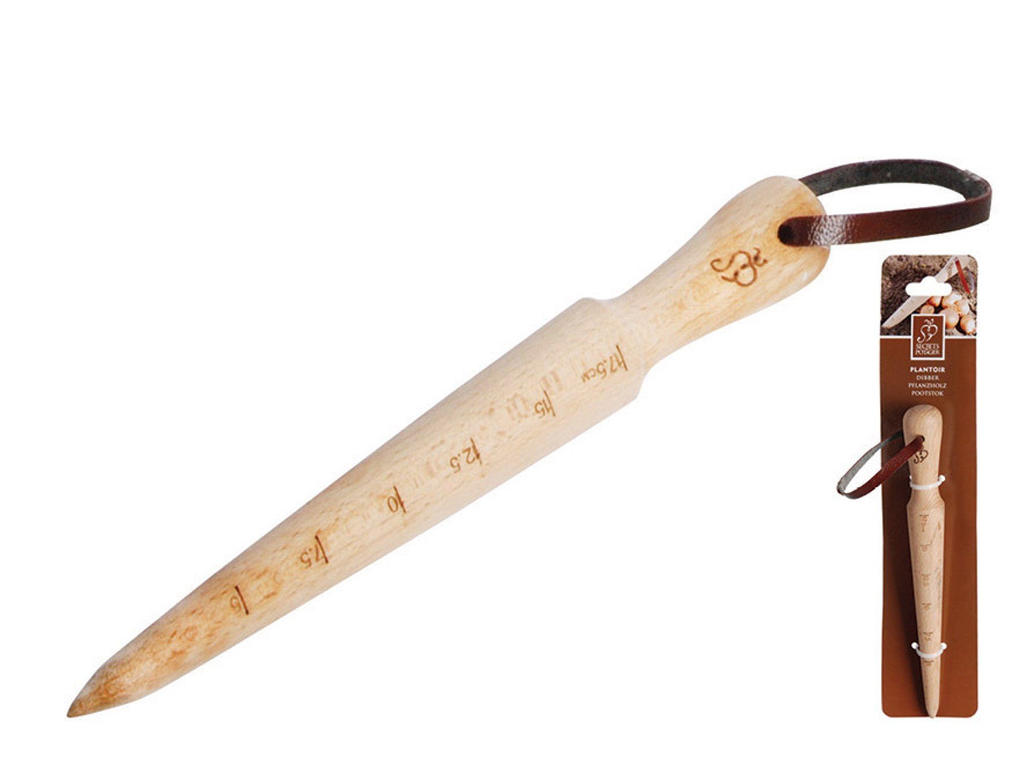 esschert design Gartenpflege-Set Pflanzholz Steckholz Setzholz Pflanzkeil Pflanzer 2,9x2,9x25,9cm