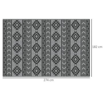 Outdoorteppich wasserdicht, doppelseitiges Design, 182 x 274 cm, Outsunny, Rechteck, Höhe: 0.3 mm, Einzelstück