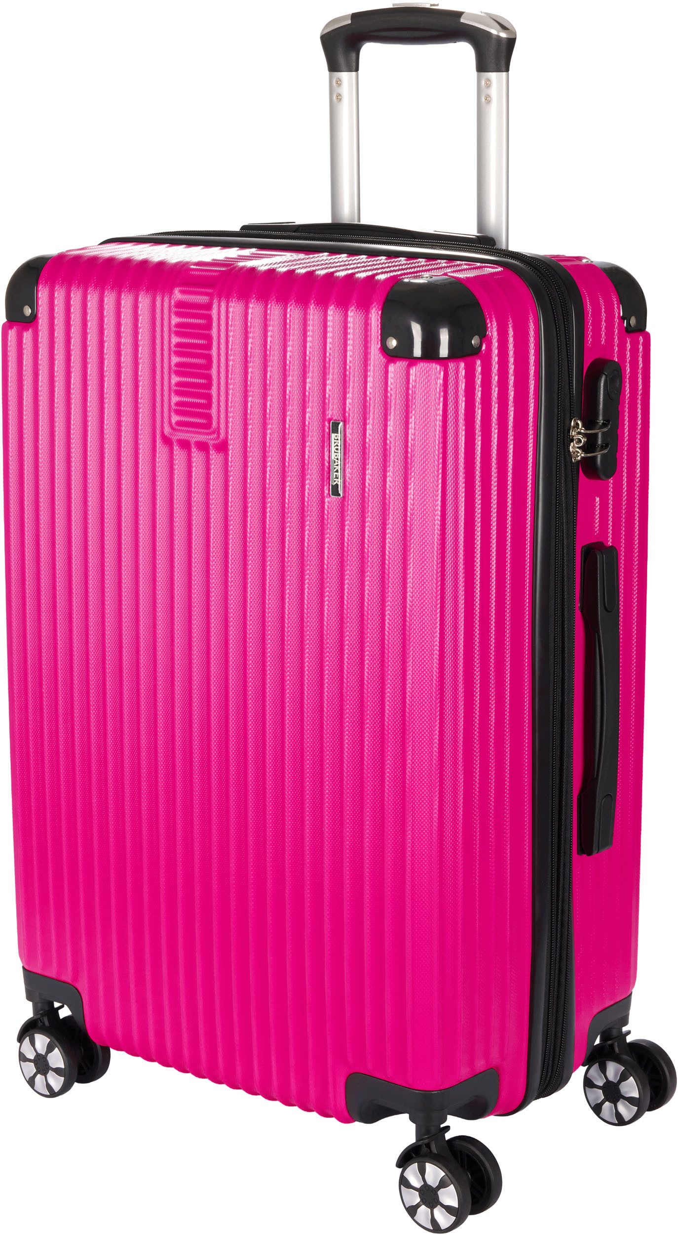 BRUBAKER Koffer London - Hartschalen Rollkoffer mit Zahlenschloss, 4 Rollen, ABS Reisekoffer 43 x 66,5 x 26 cm - Hartschalenkoffer Trolley, Größe L